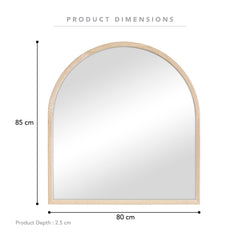 Oakleigh 85cm Arch Solid Oak Mirror Natural
