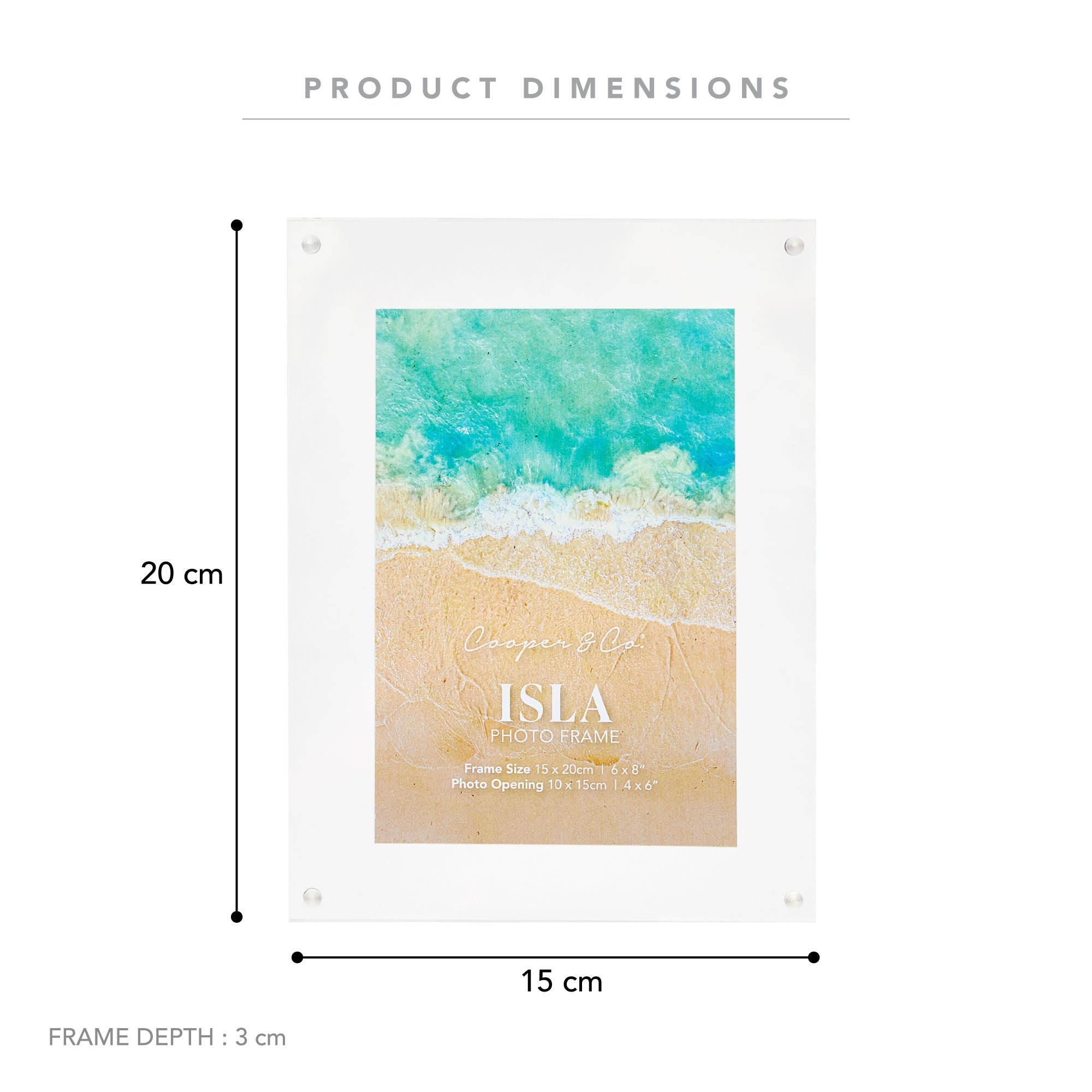 Isla 20x15cm Acrylic Photo Frame