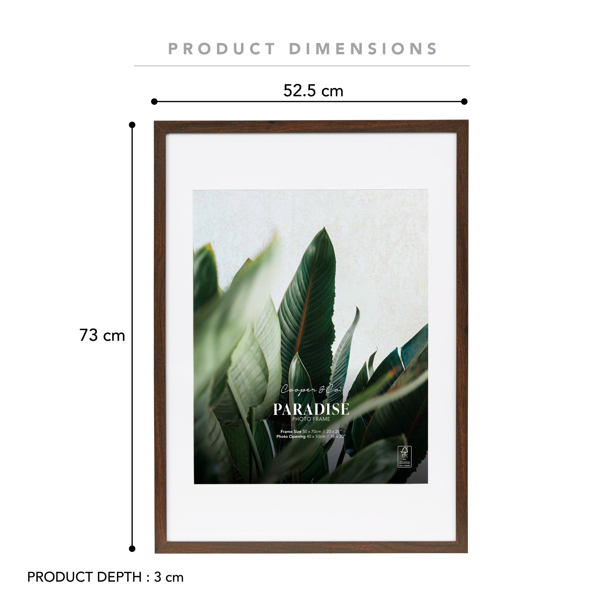 50x70cm Mat to 40x50cm Premium Paradise Wooden Photo Frame