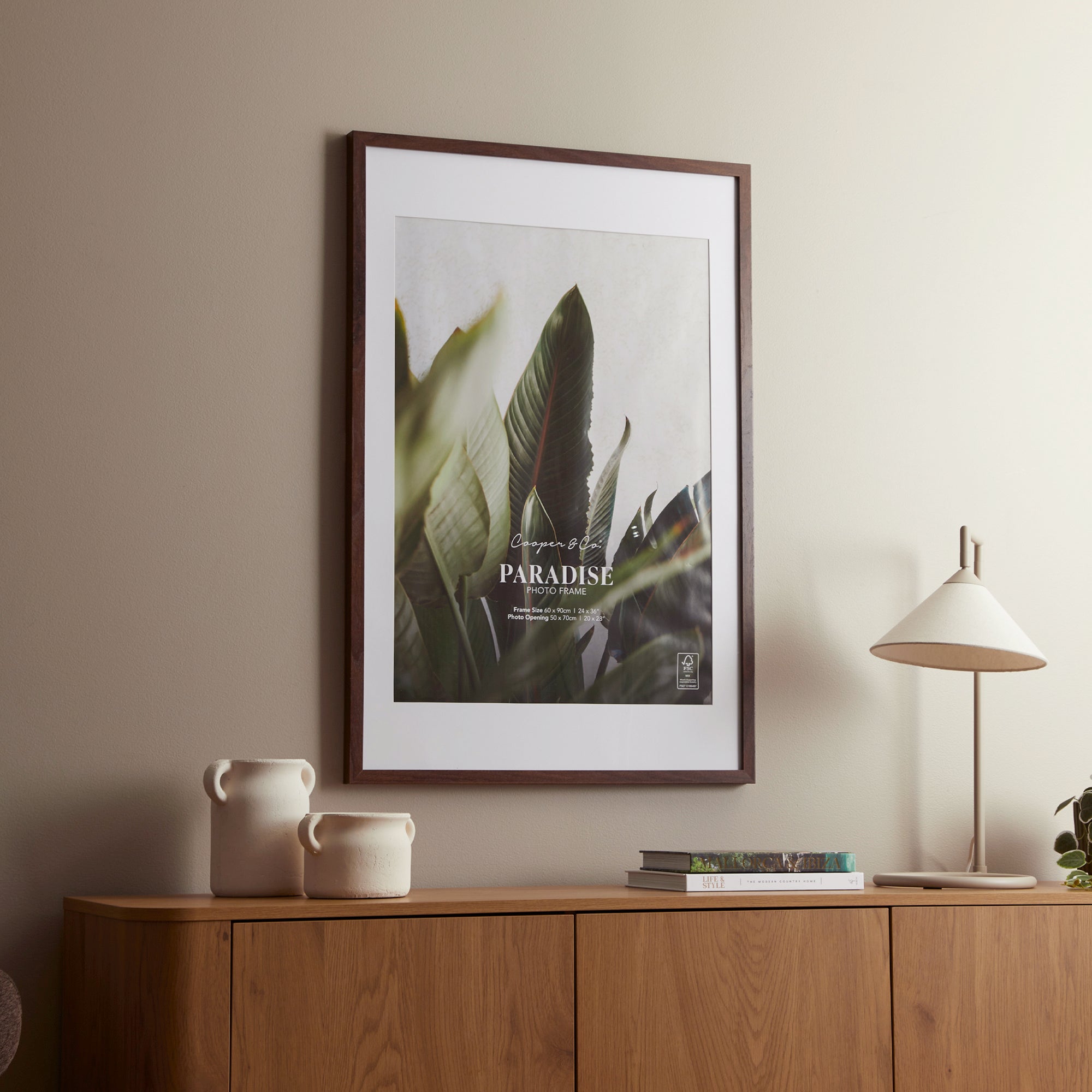 60x90cm Mat to 50x70cm Premium Paradise Wooden Photo Frame