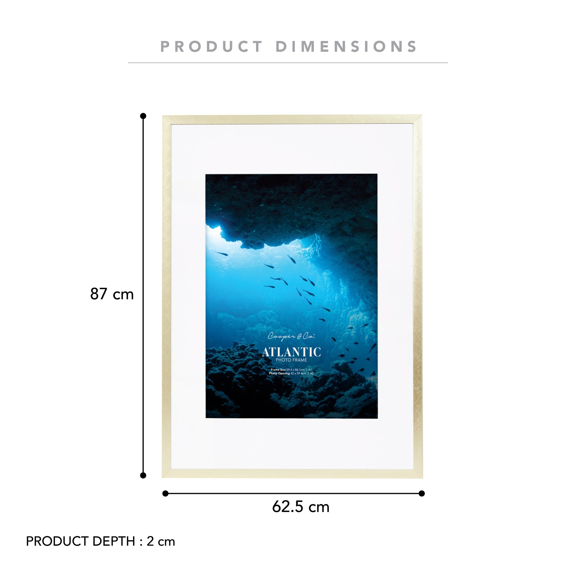 A1 Mat to A2 Boldline Metal Photo Frame