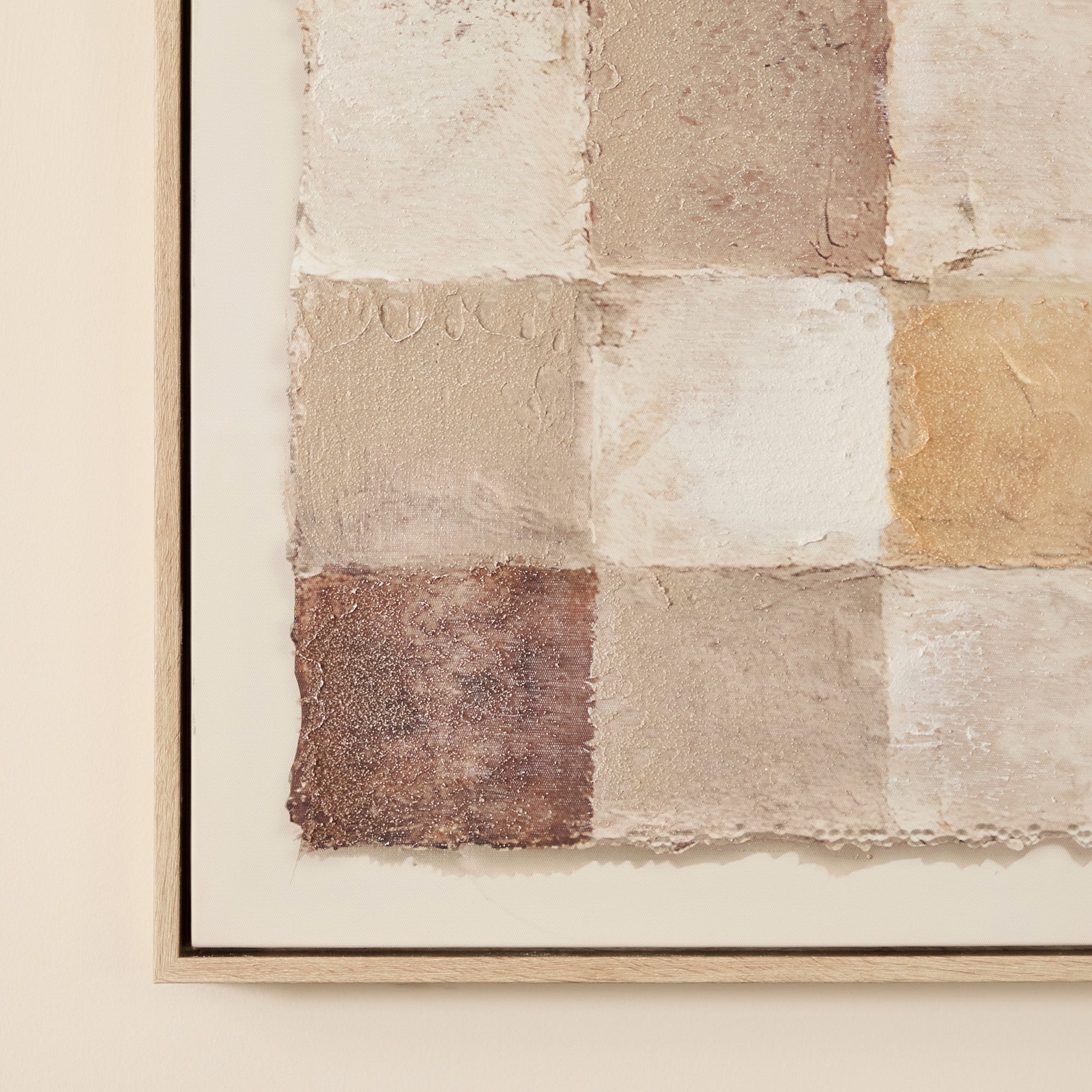 Neutral Checker Wall Art 100x100cm