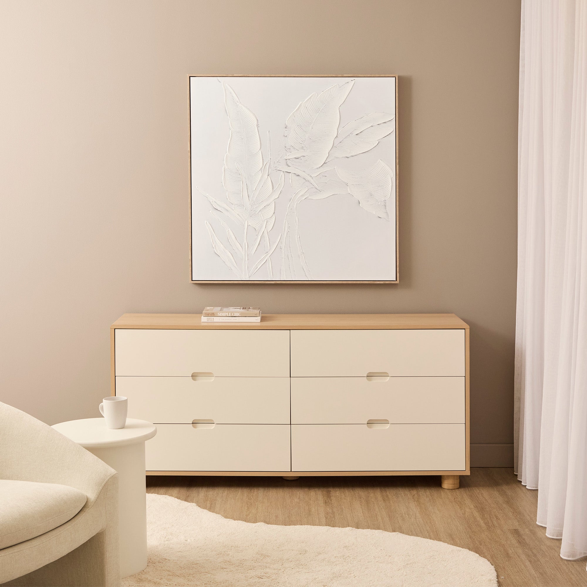 Abstract Botanical Wall Art 100x100cm