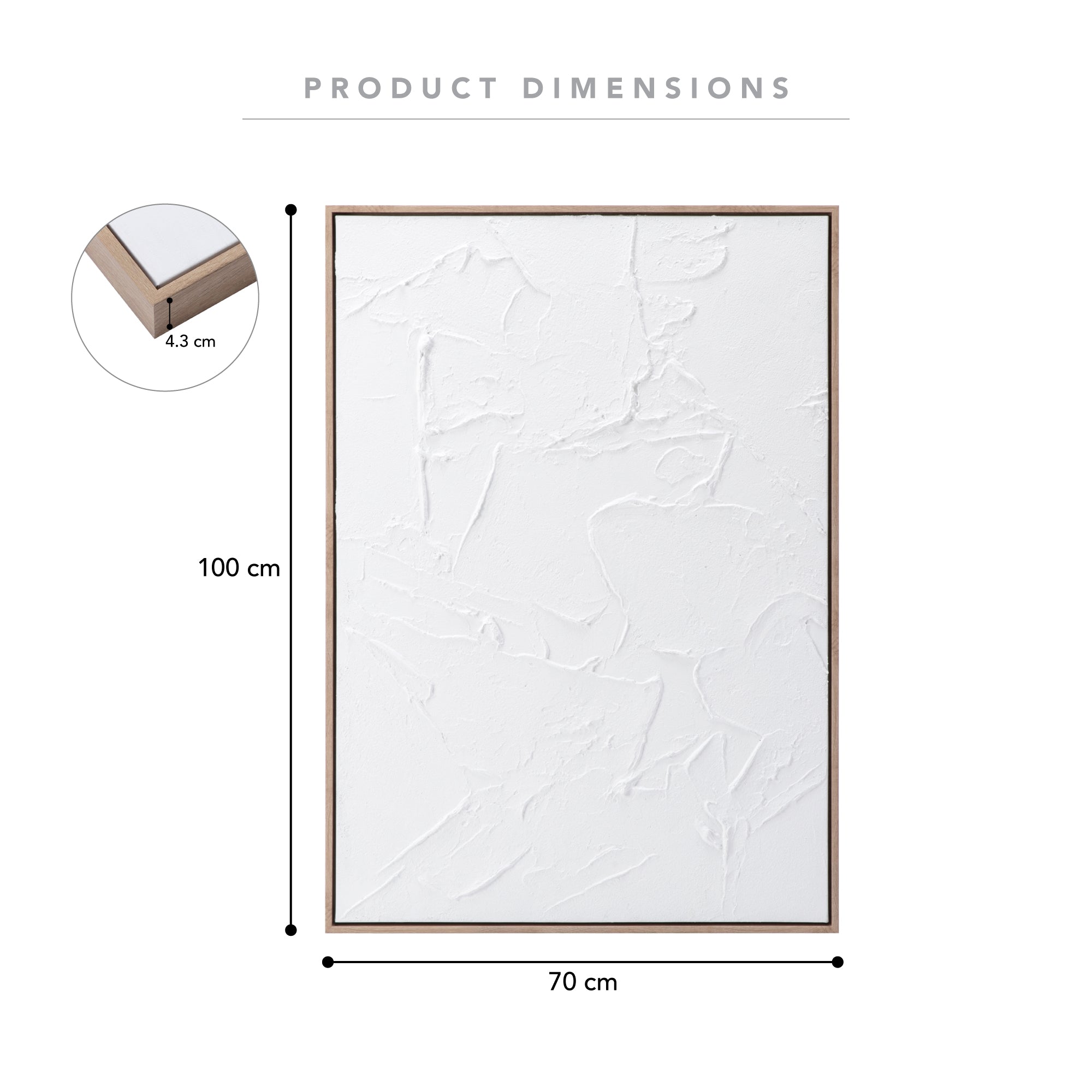 Field in White Wall Art 70x100cm