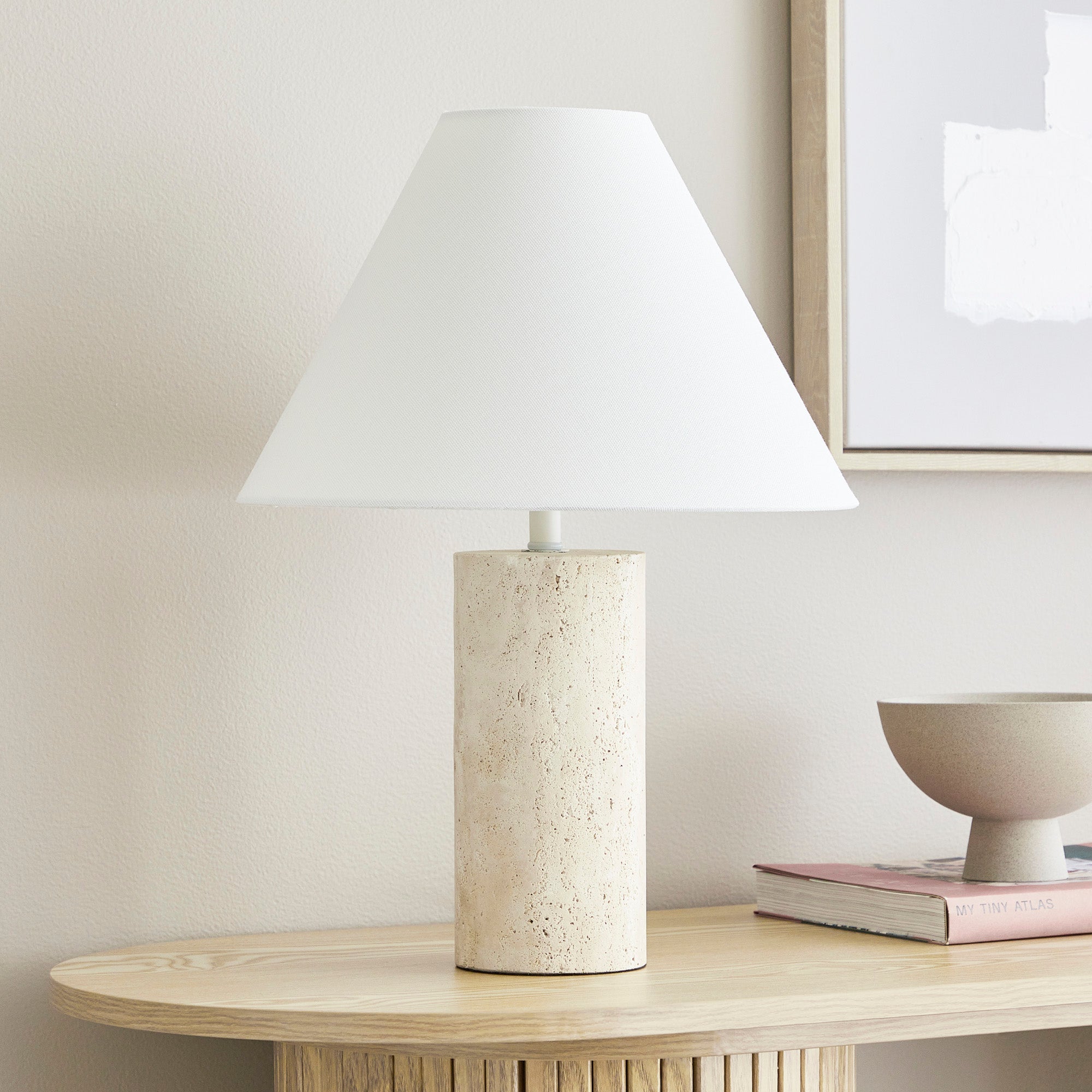 Astrid Travertine Table Lamp Natural (Set of 2)
