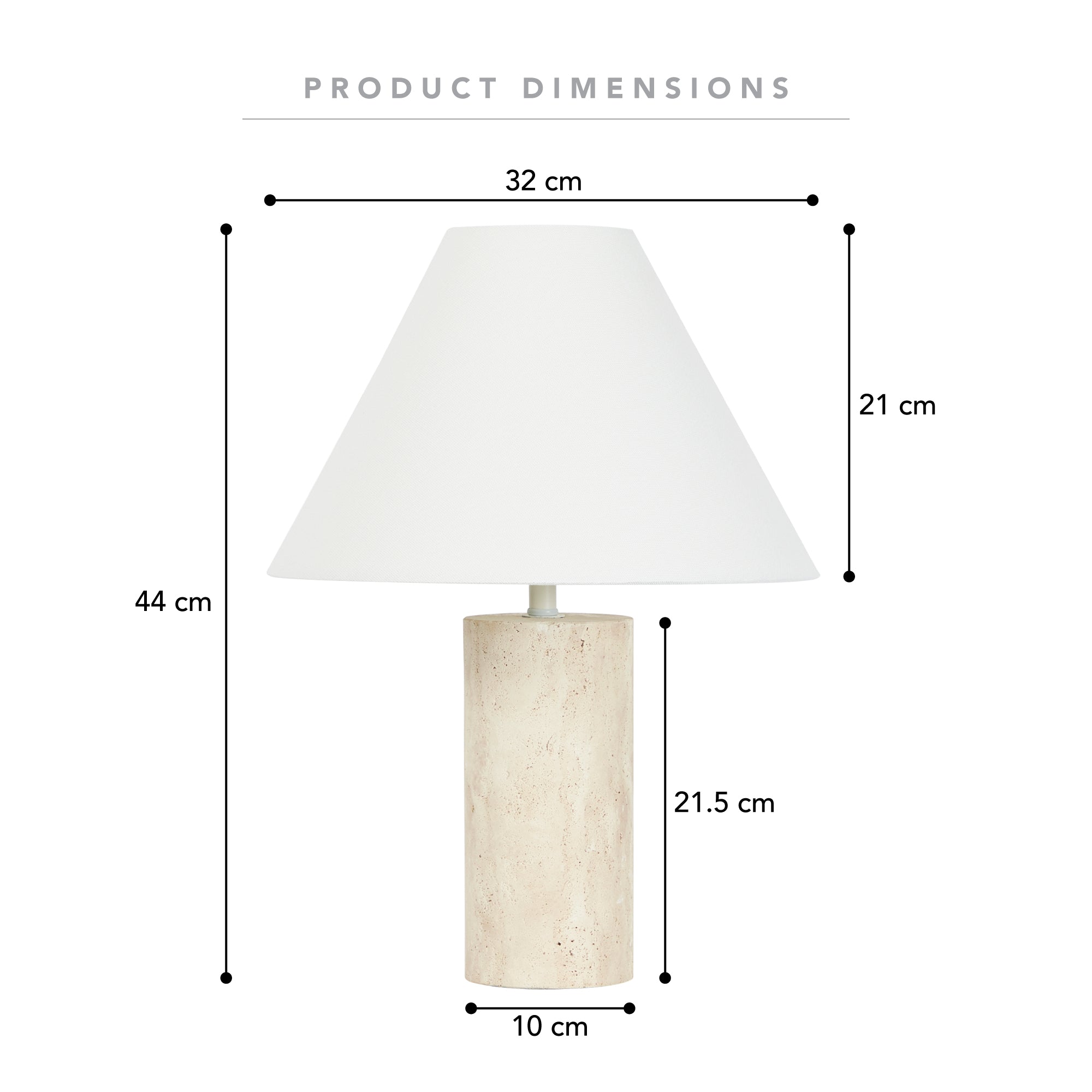 Astrid Travertine Table Lamp Natural (Set of 2)