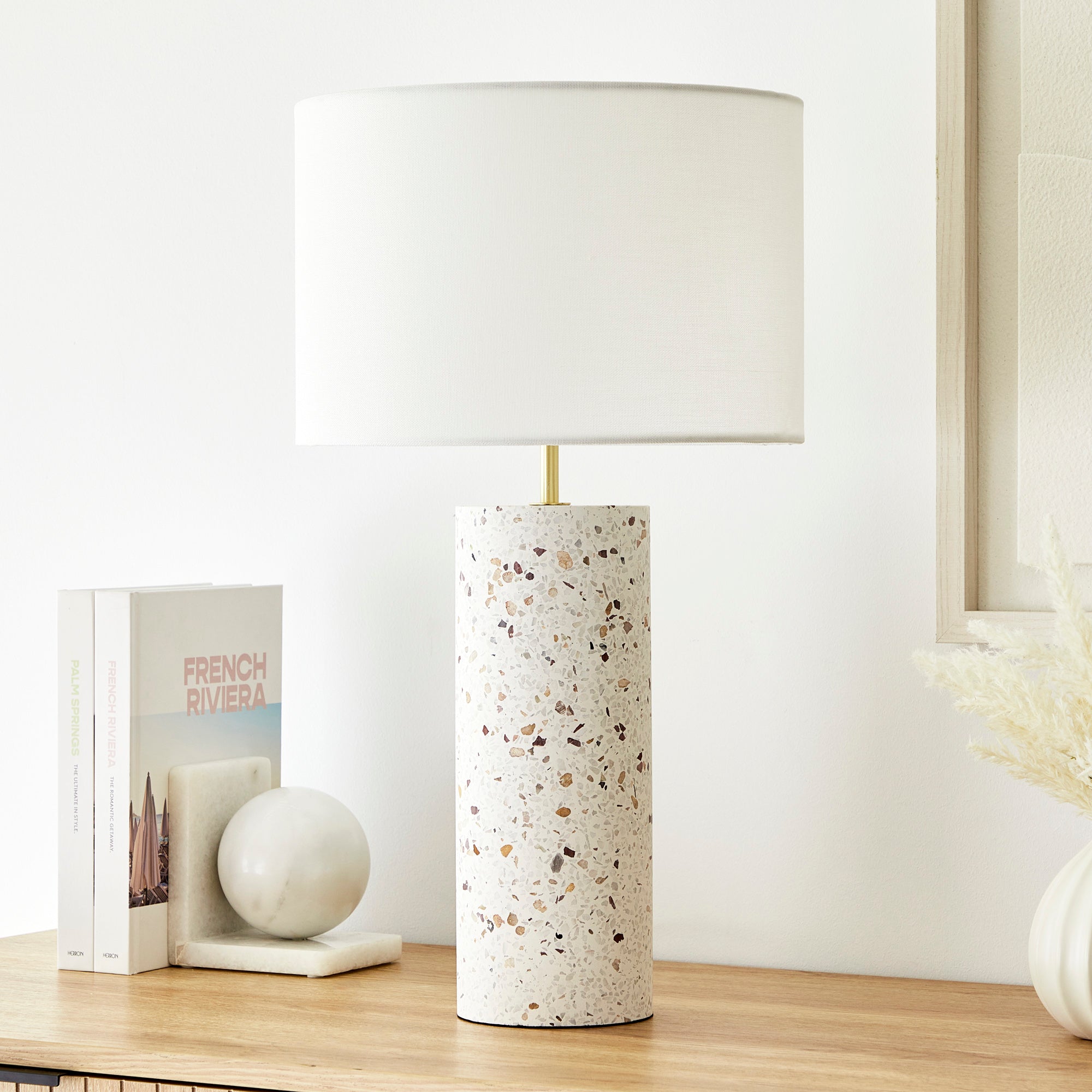 Ezra Terrazzo Table Lamp White
