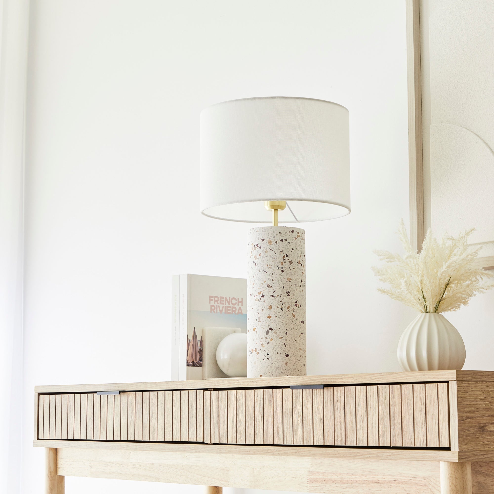 Ezra Terrazzo Table Lamp White