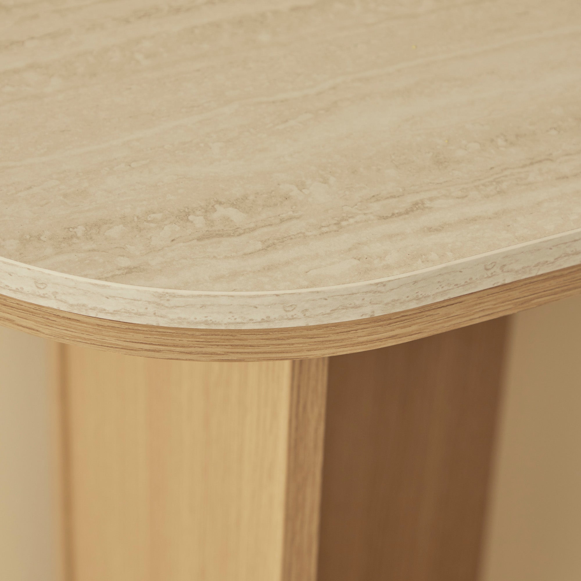 Mason Console Table Oak Travertine Look