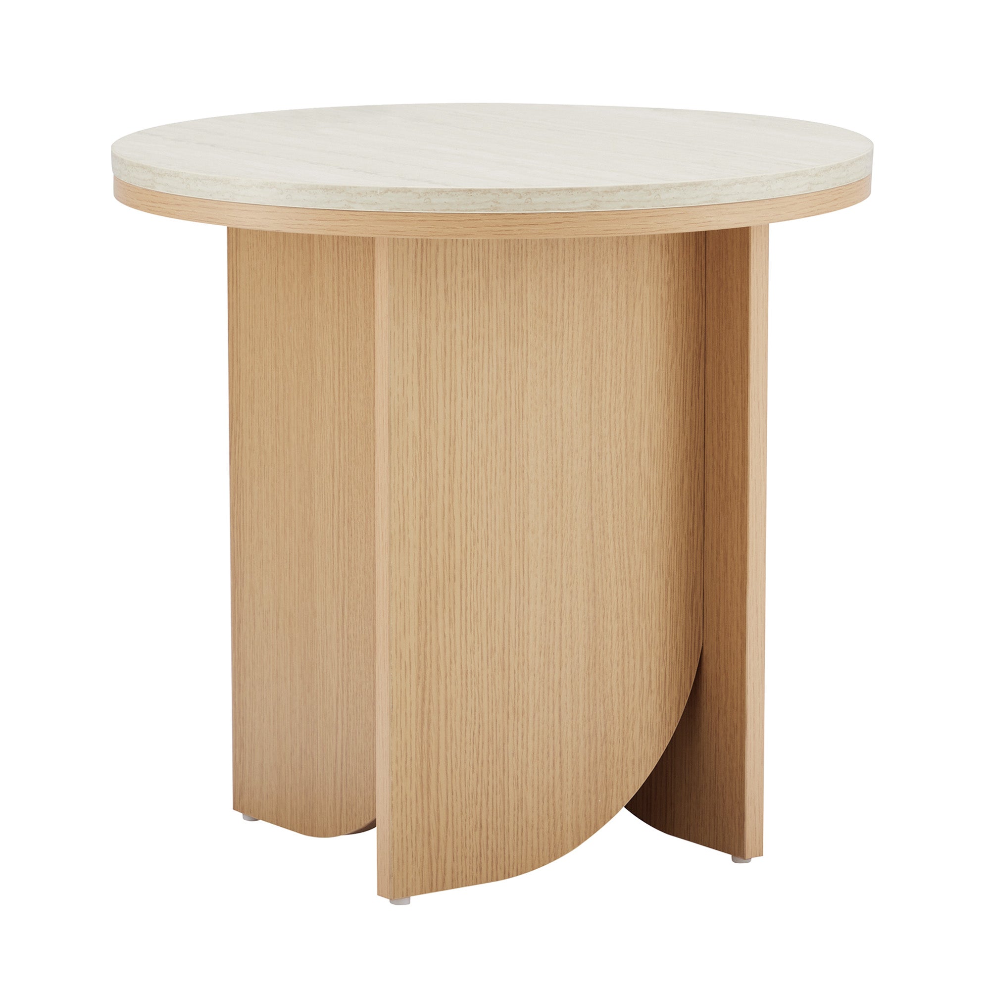 Mason Side Table Oak Travertine Look