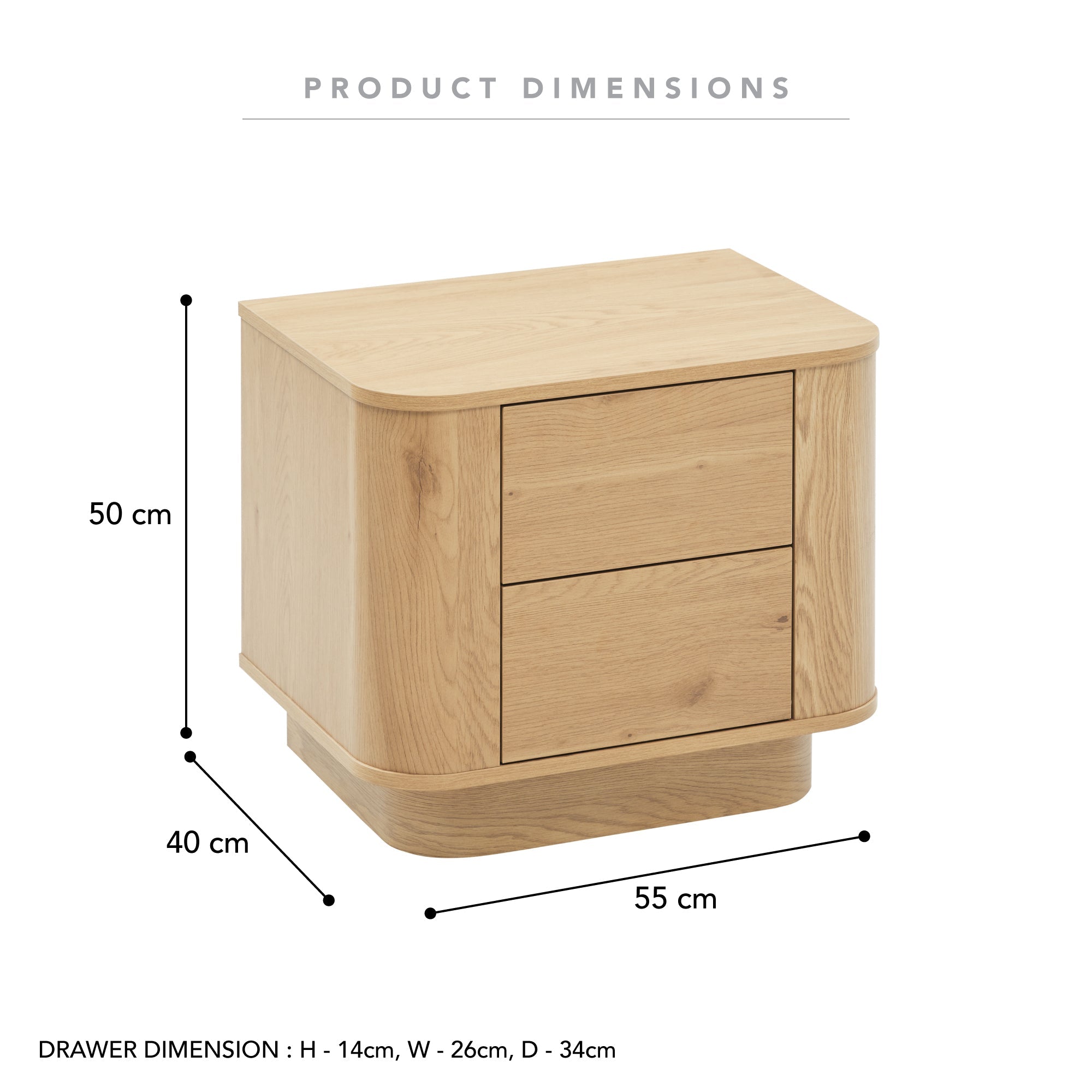 Nina Bedside Table Oak
