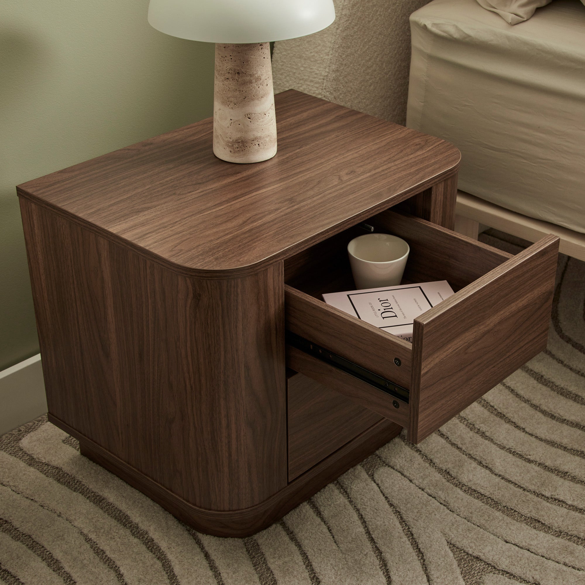 Nina Bedside Table Walnut (Set of 2)