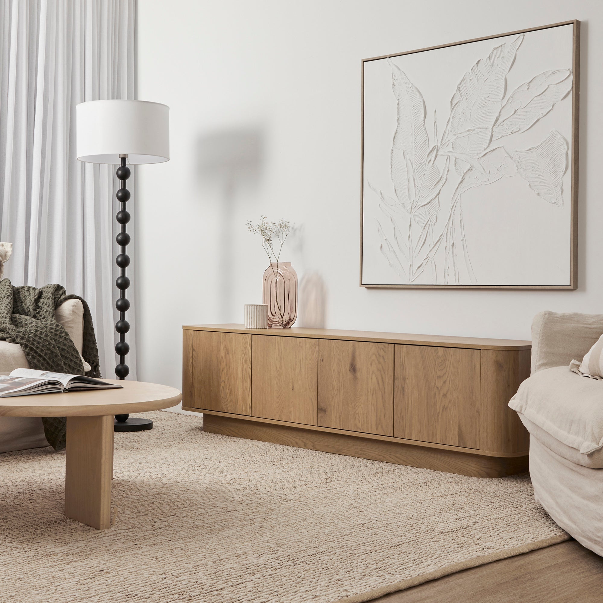 Nina Entertainment Unit Oak (180cm)