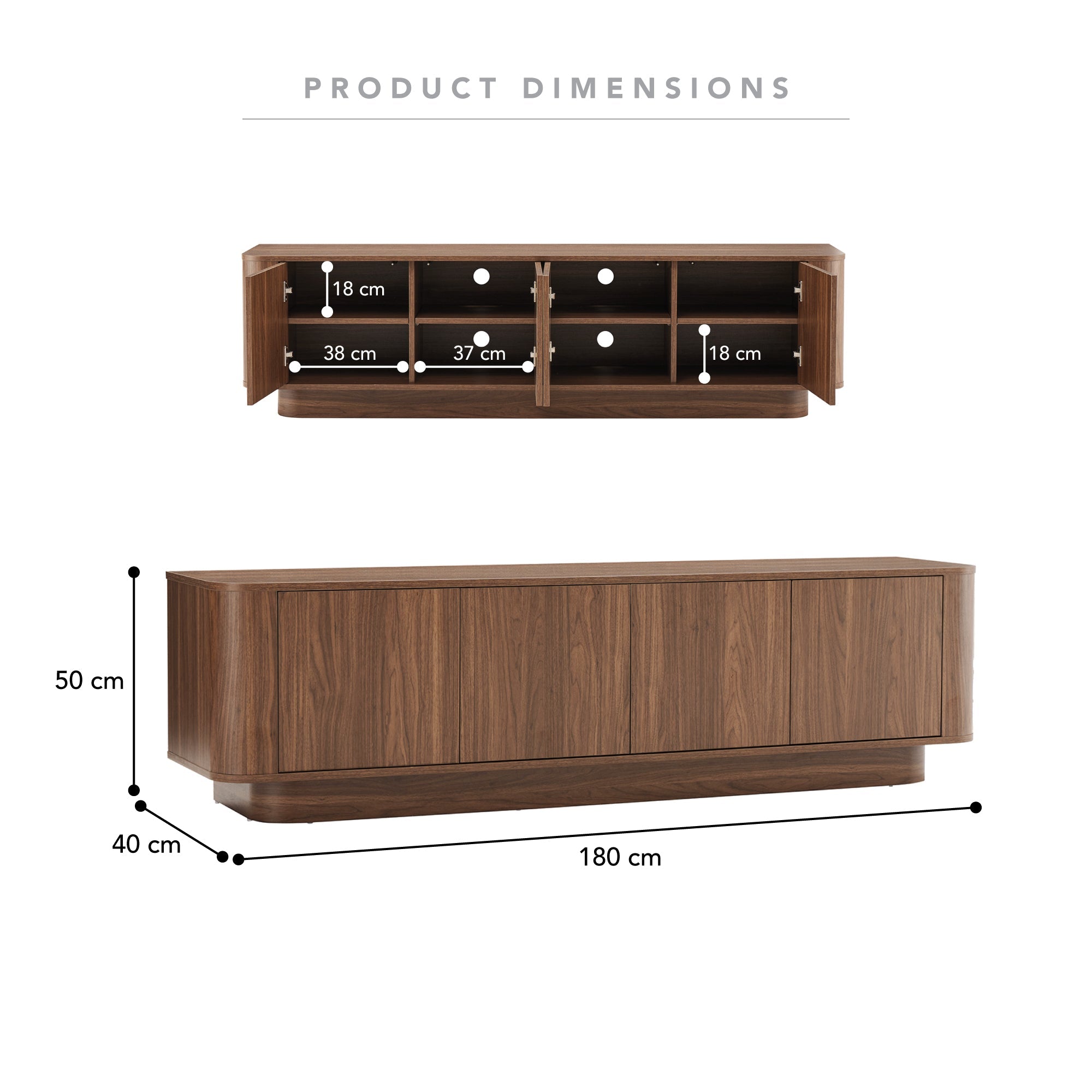 Nina Entertainment Unit Walnut (180cm)