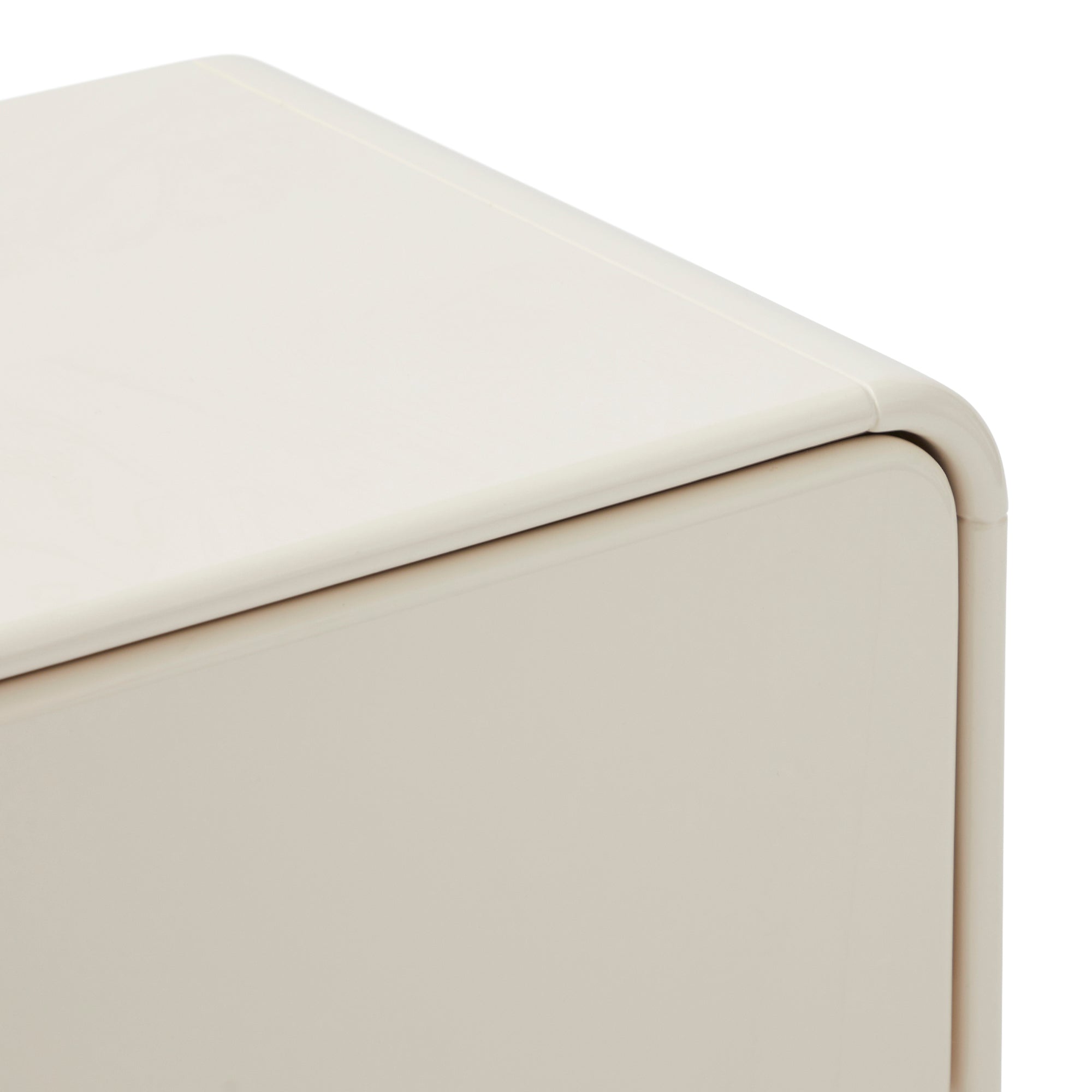 Charlie Gloss Bedside Table Cream (Set of 2)