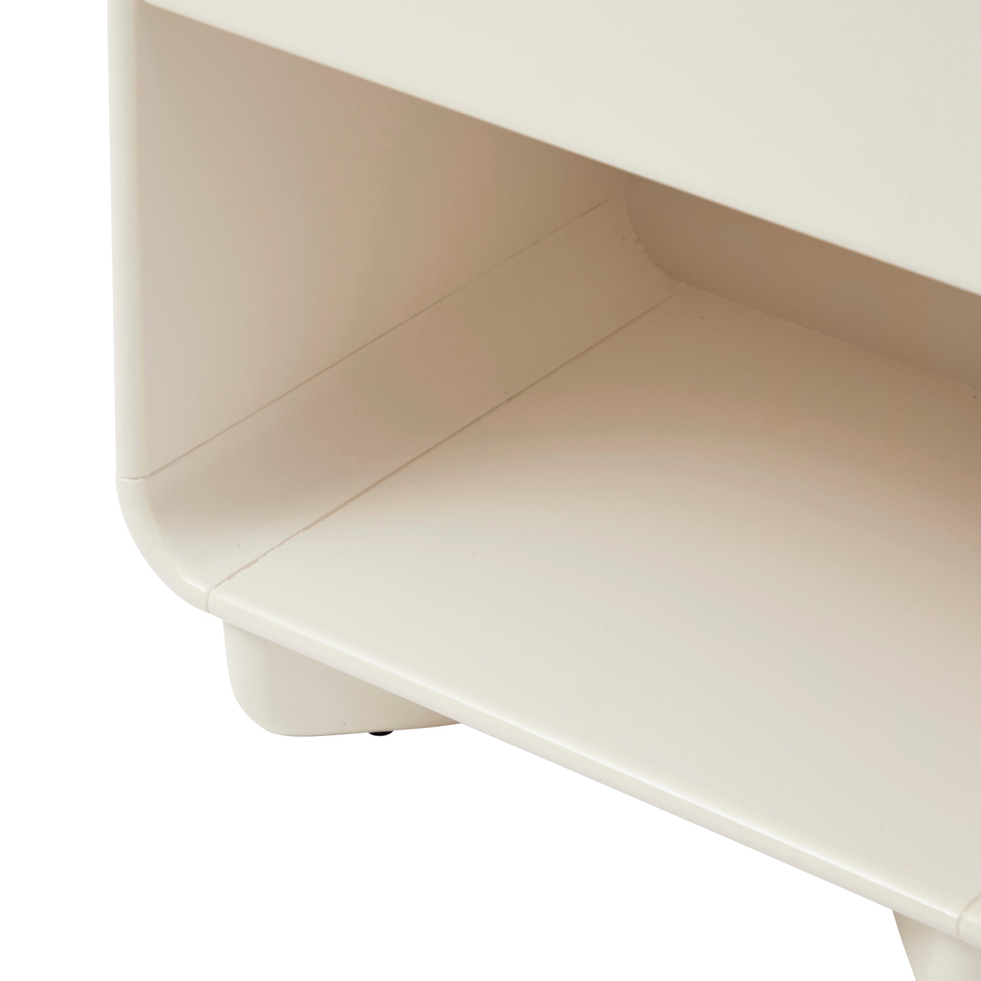Charlie Gloss Bedside Table Cream (Set of 2)