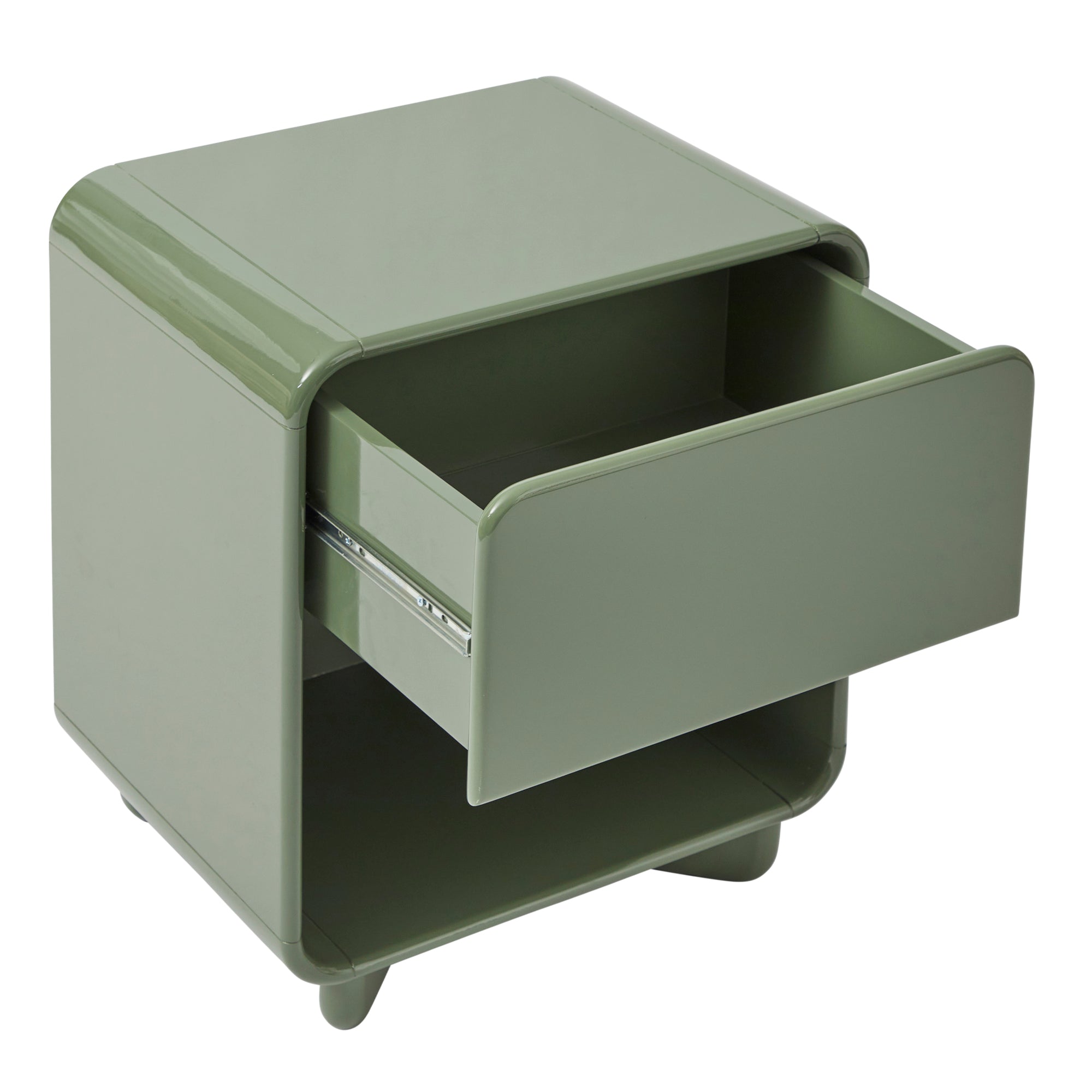 Charlie Gloss Bedside Table Green (Set of 2)