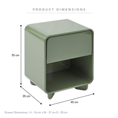 Charlie Gloss Bedside Table Green