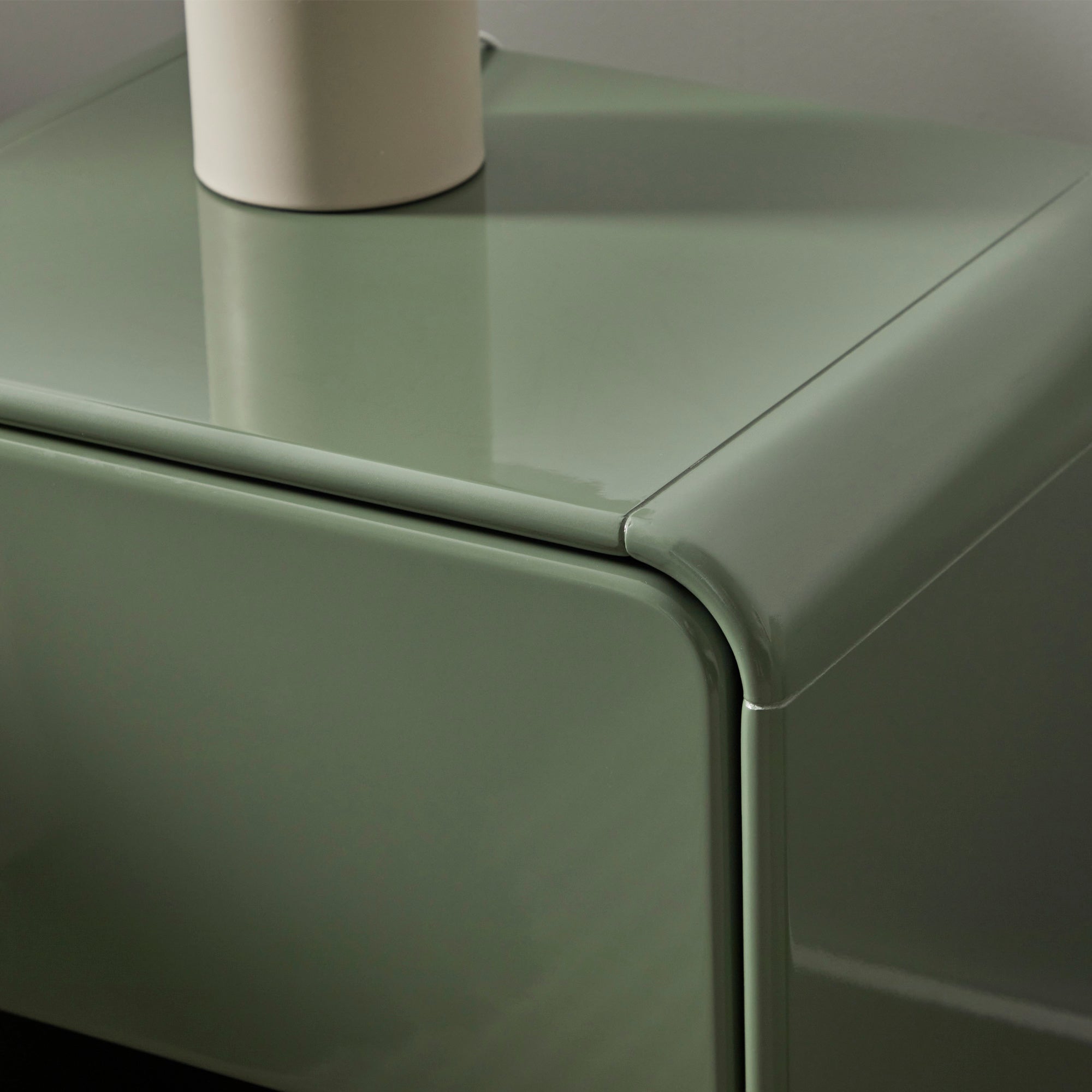 Charlie Gloss Bedside Table Green (Set of 2)