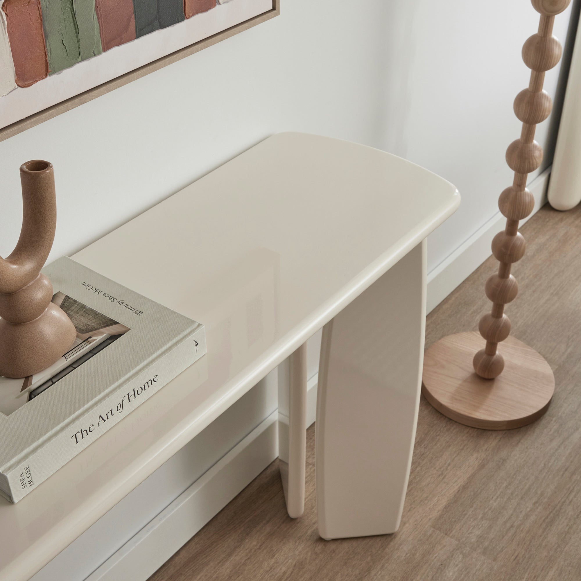 Charlie Gloss Console Table Cream (110cm)