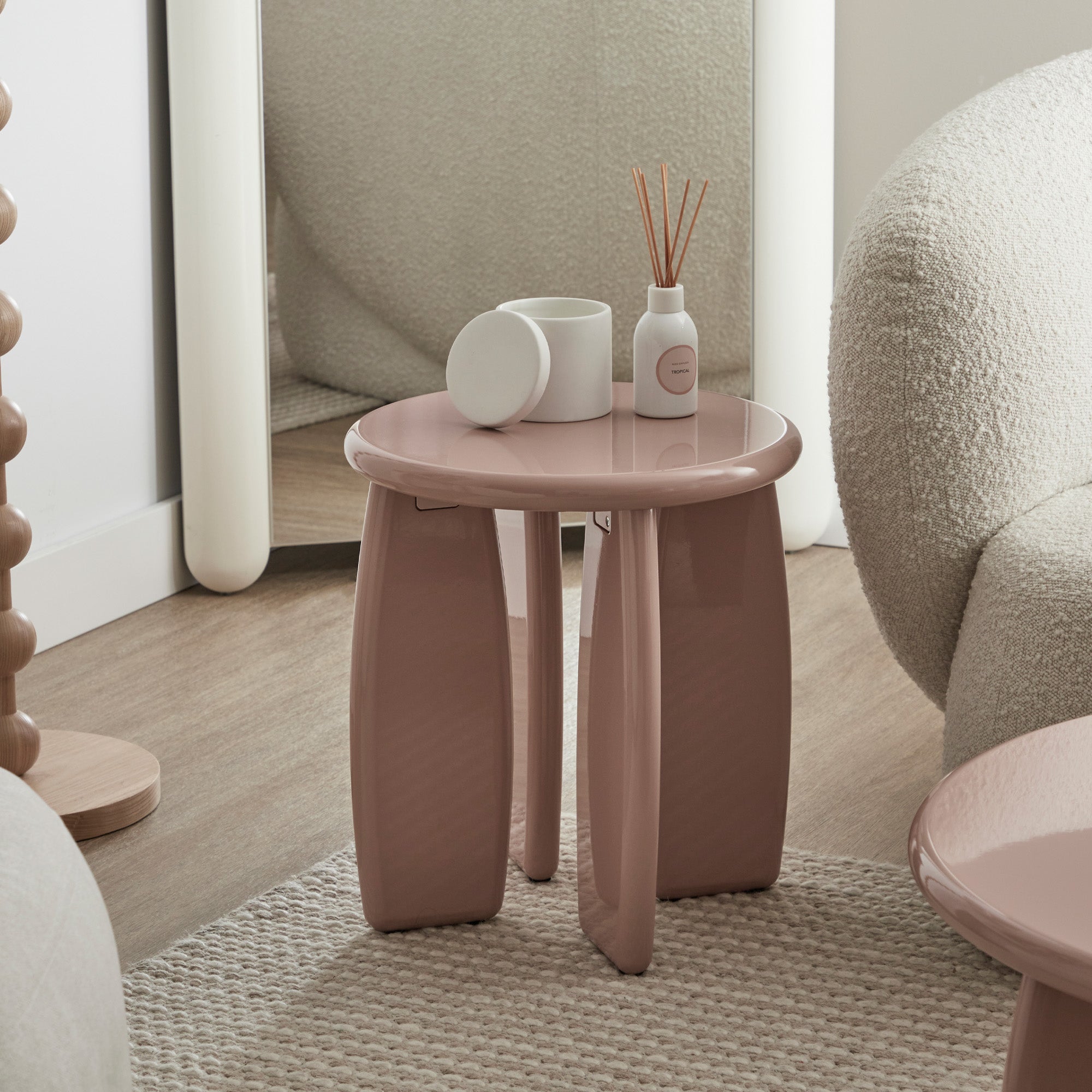 Charlie Gloss Side Table Clay