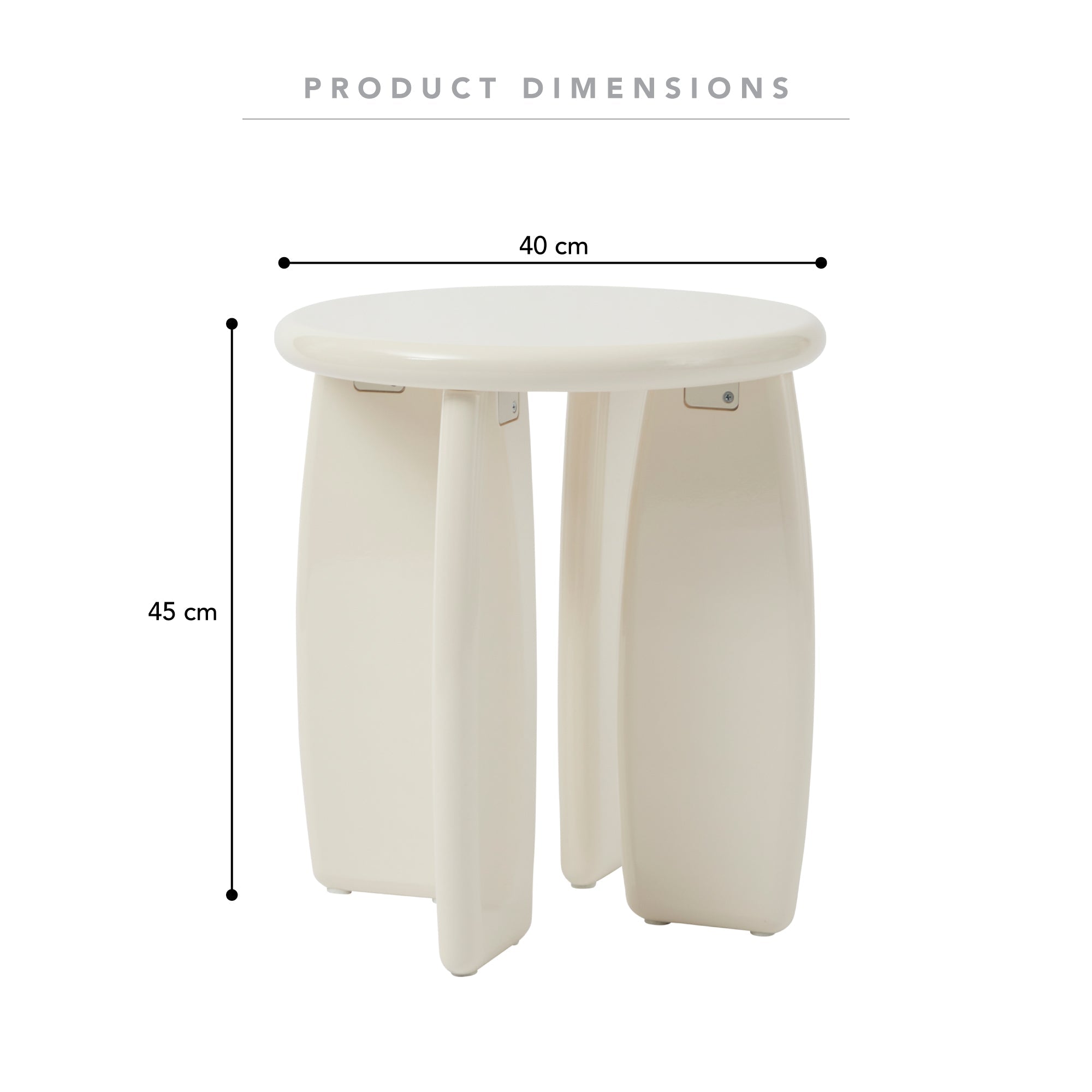 Charlie Gloss Side Table Cream