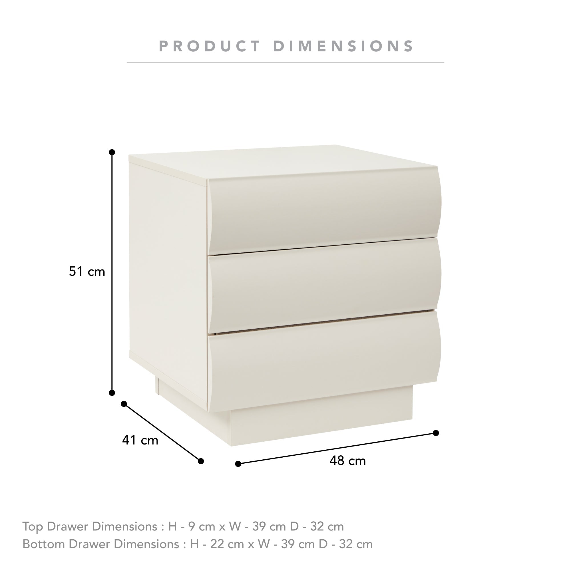 Elsene Bedside Table Grey (Set of 2)