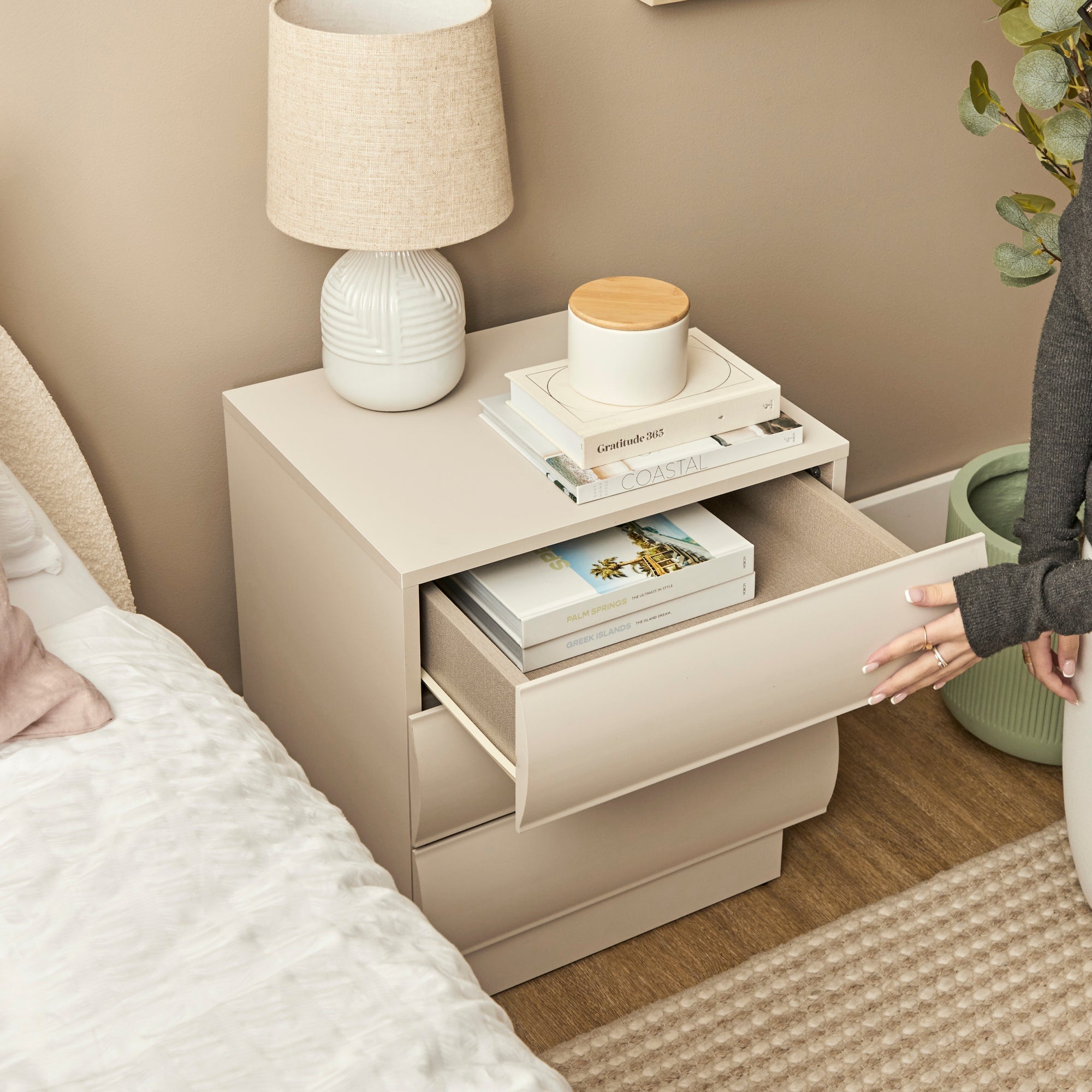 Elsene Bedside Table Grey (Set of 2)