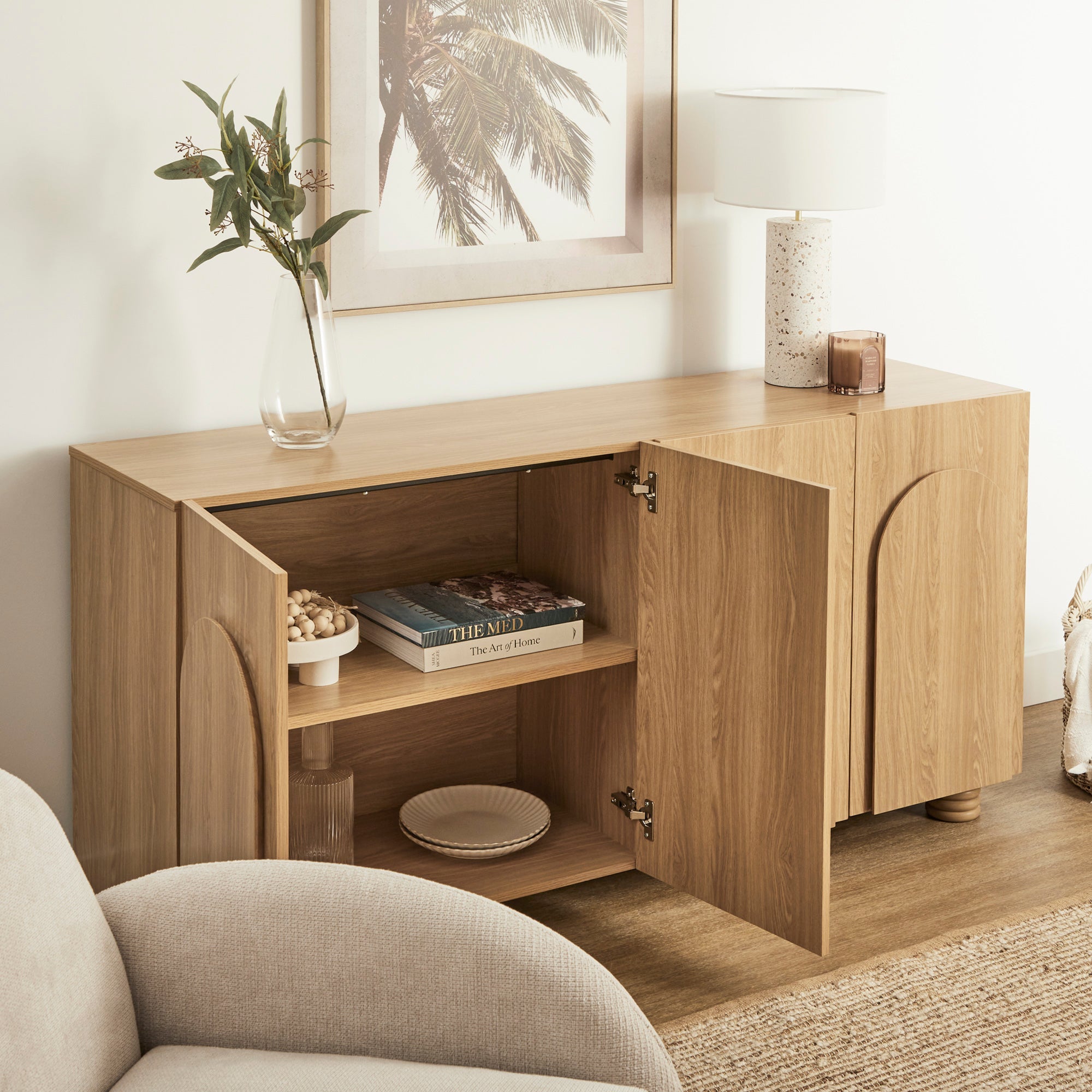 Kaari 4 Door Sideboard Natural (160cm)