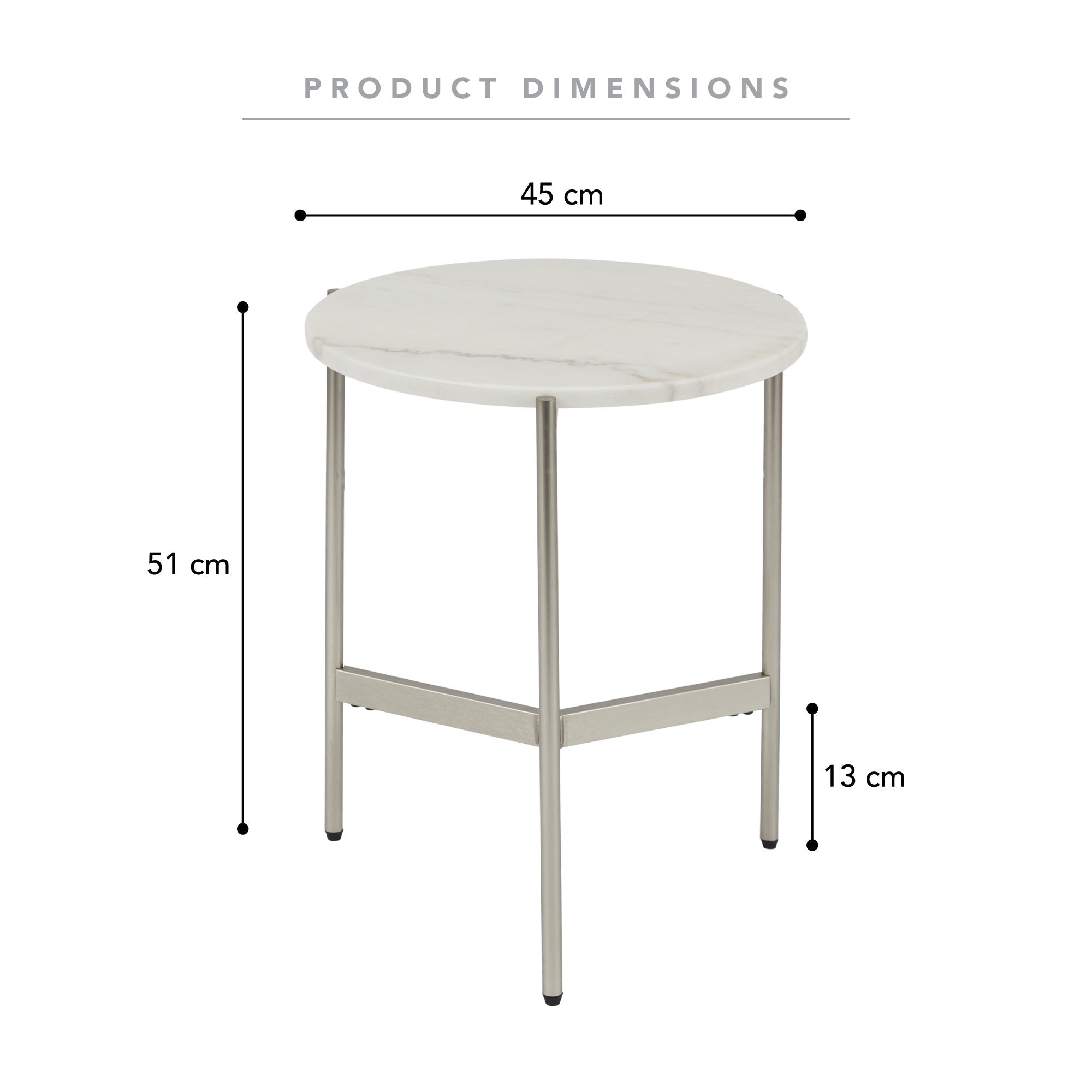 Beau Marble Side Table White