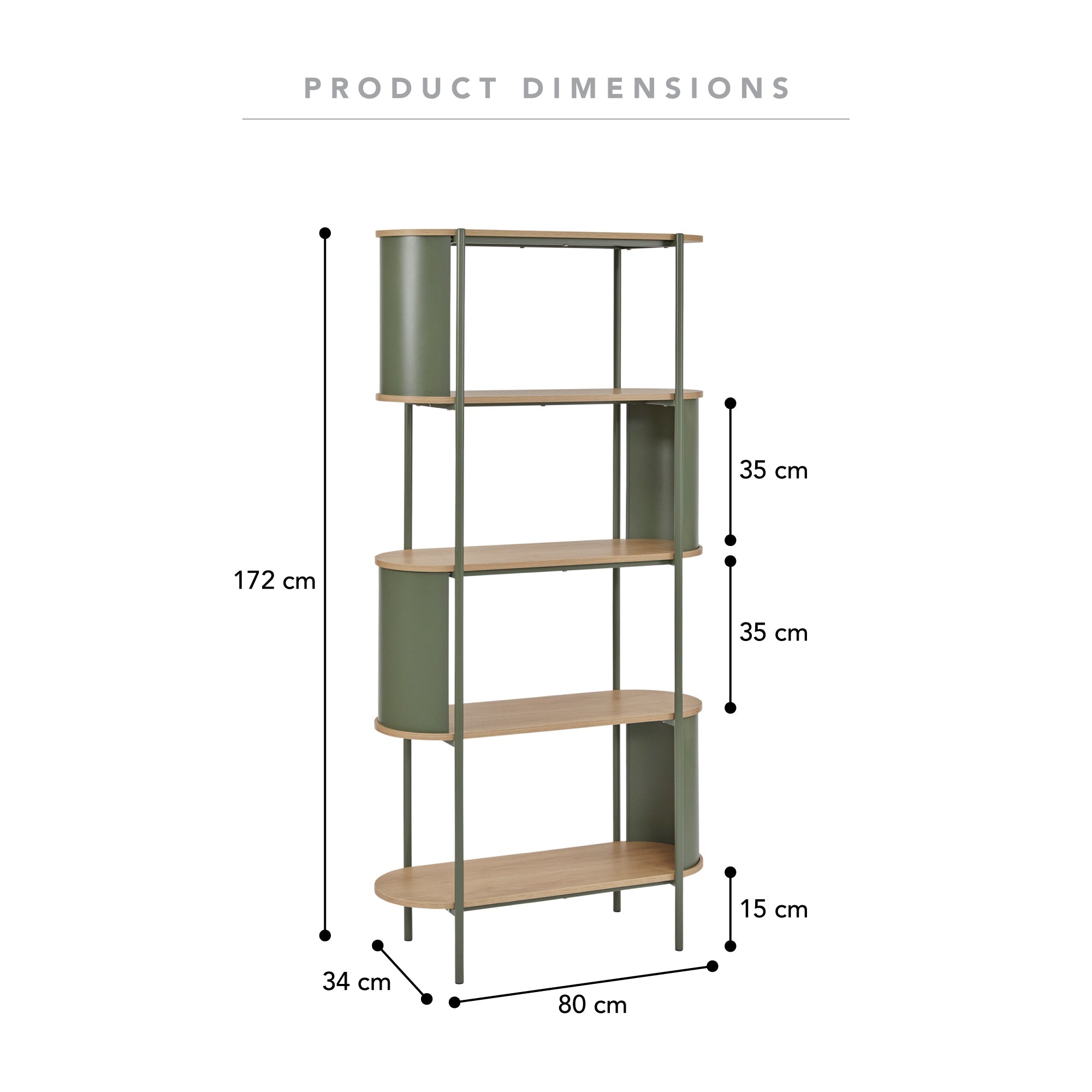 Boston Bookcase Green