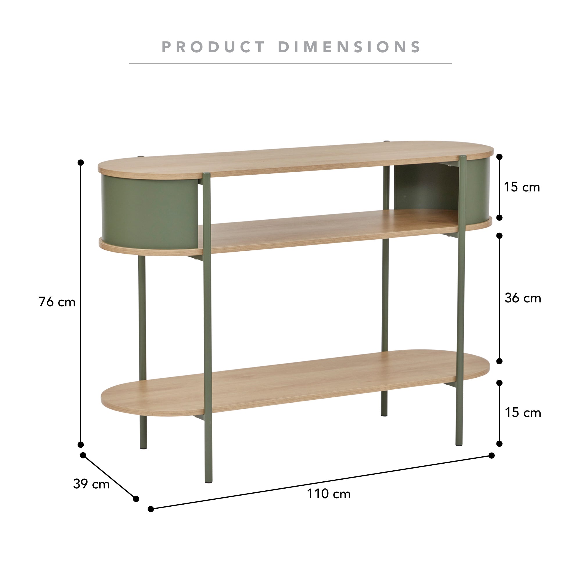 Boston Console Table Green (110cm)