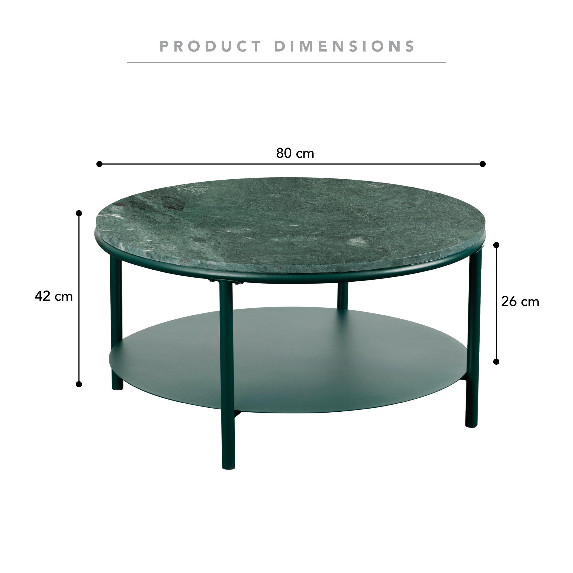 Fernando Marble and Metal Coffee Table Green