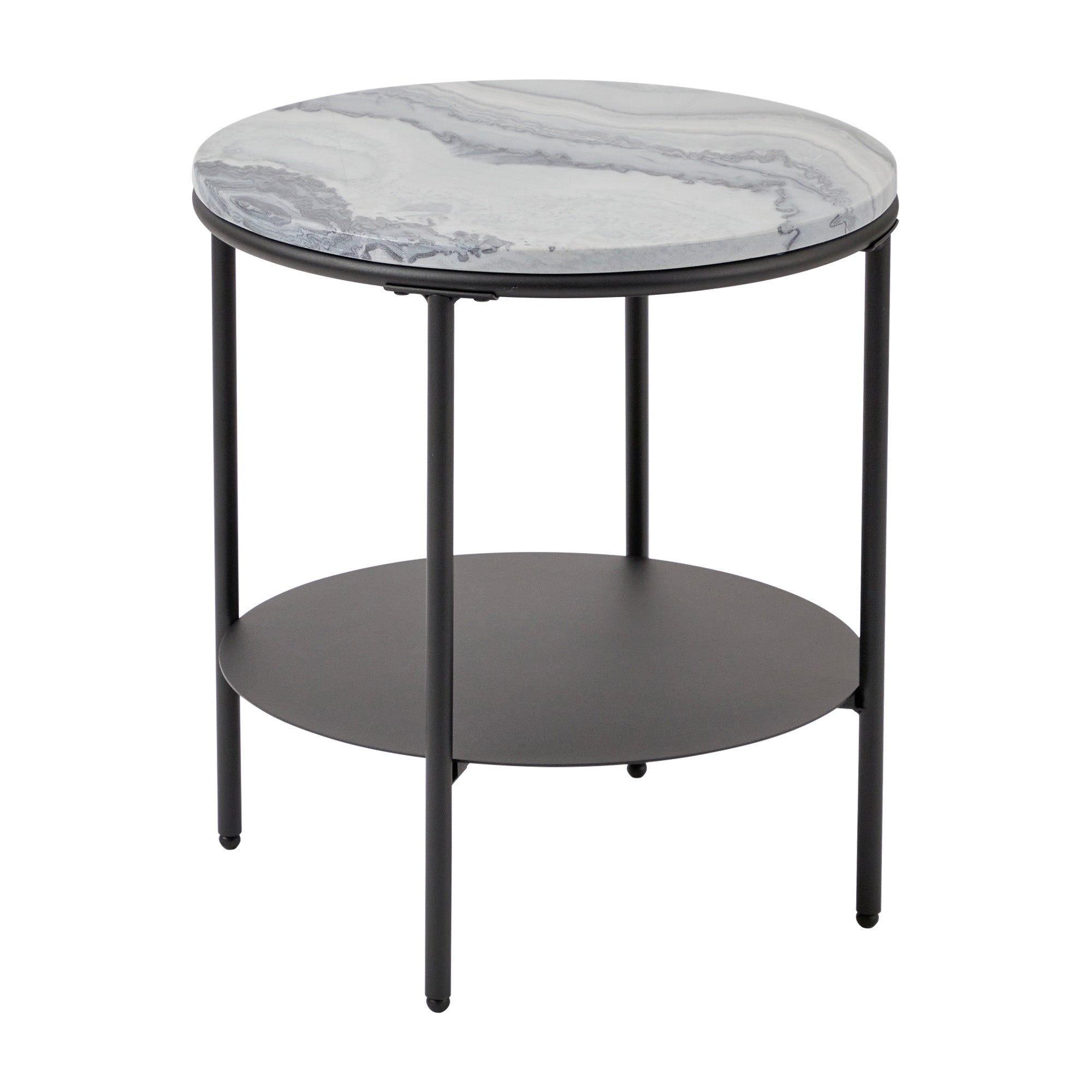 Fernando Marble and Metal Side Table Black