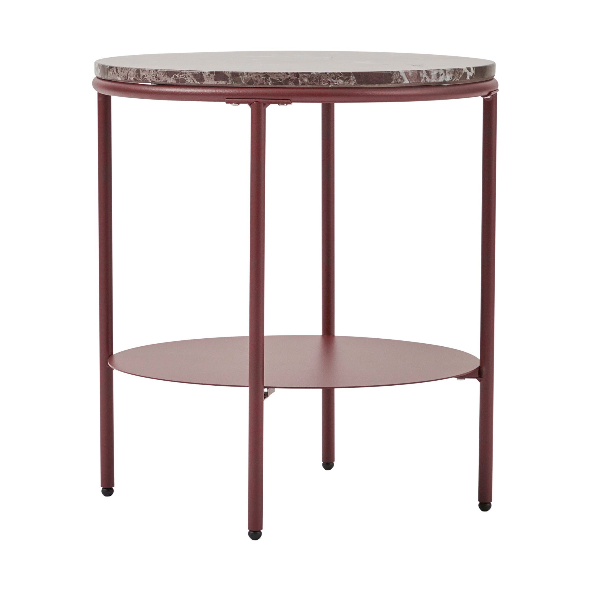 Fernando Marble and Metal Side Table Red