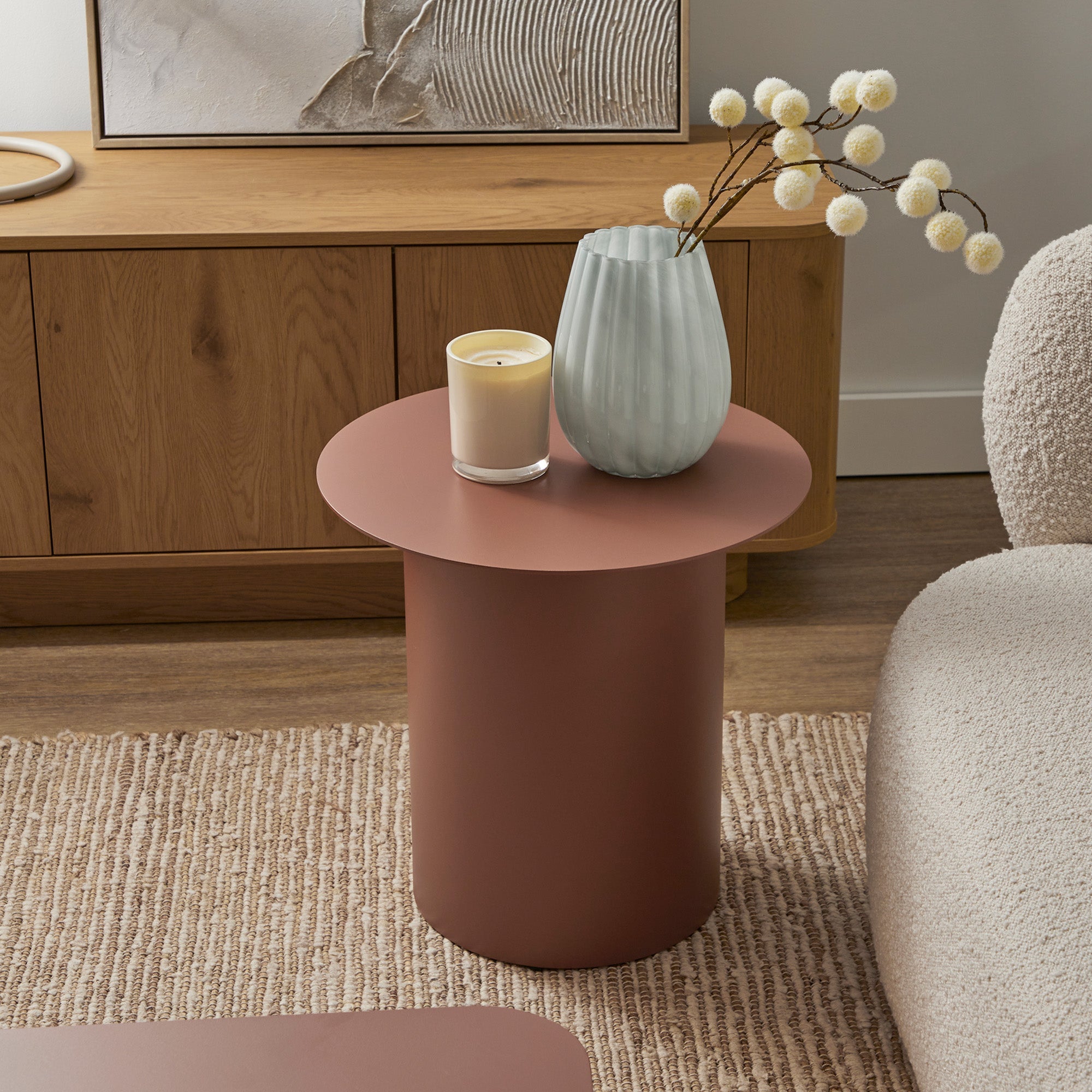 Maison Metal Round Side Table Mocha