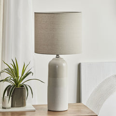 Clayton Modern Ceramic Table Lamp Cream (Set of 2)