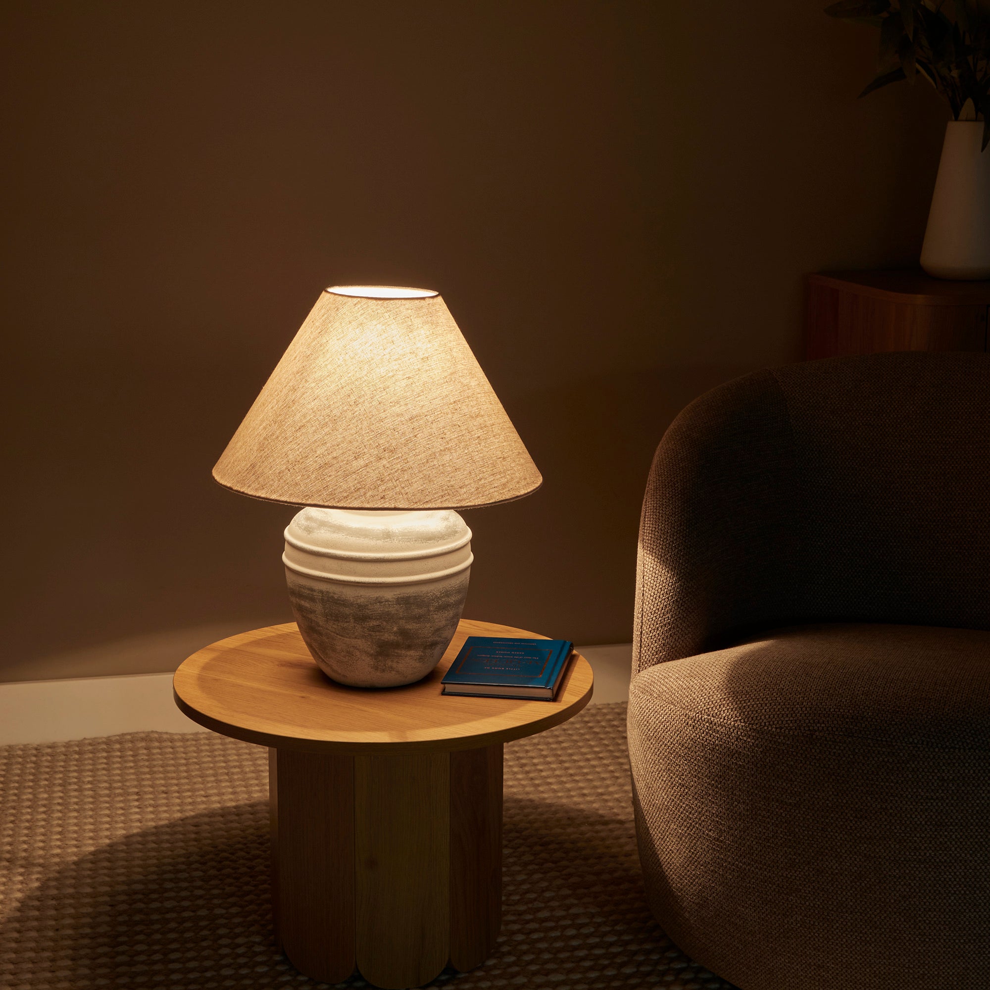 Katara Rustic Terracotta Table Lamp Beige