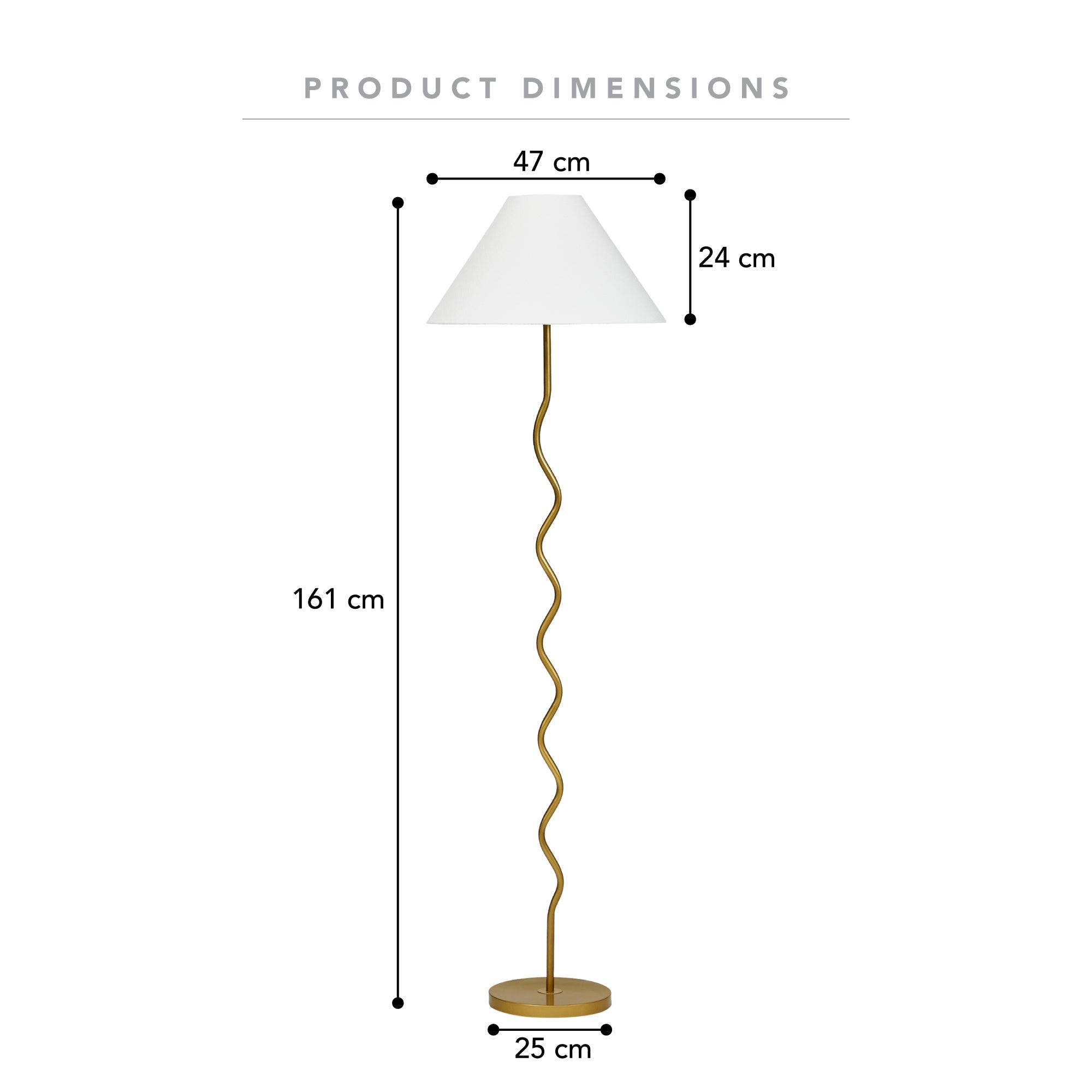 Lulu Squiggle Floor Lamp Gold