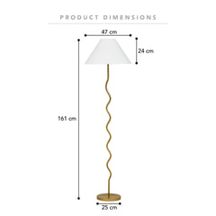 Lulu Squiggle Floor Lamp Gold