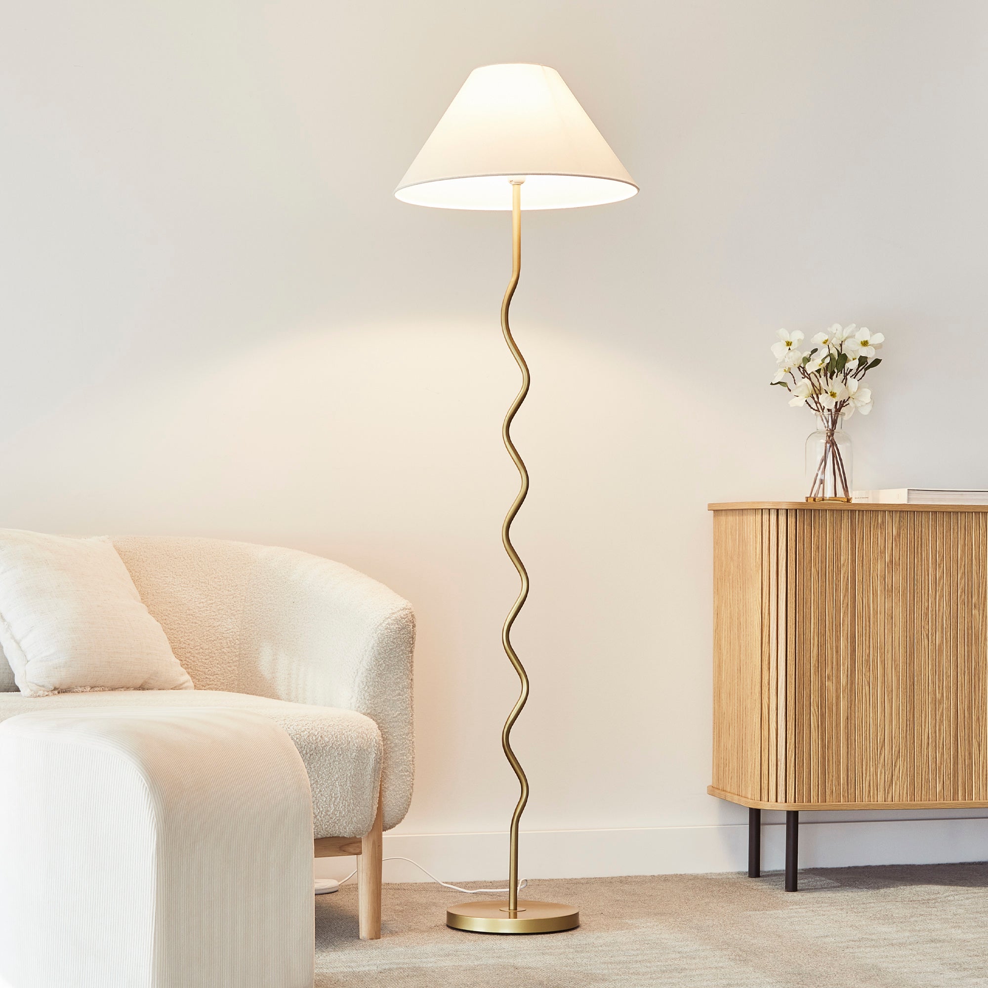 Lulu Squiggle Floor Lamp Gold