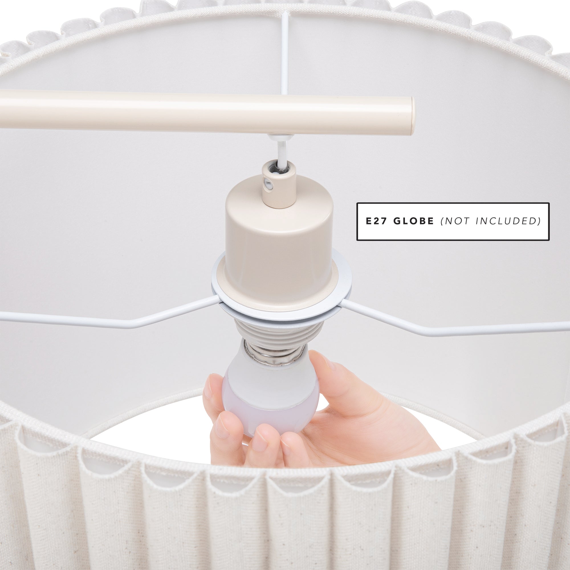 Astrid Hanging Ribbed Floor Lamp Oat