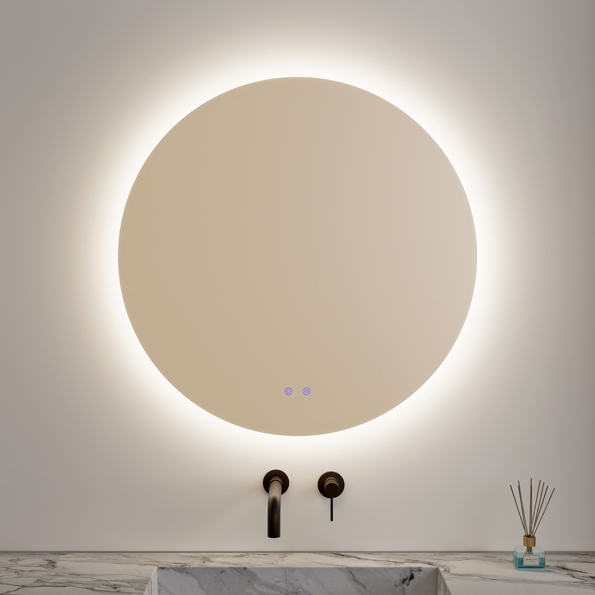 Aurora 80cm Round Backlit Mirror