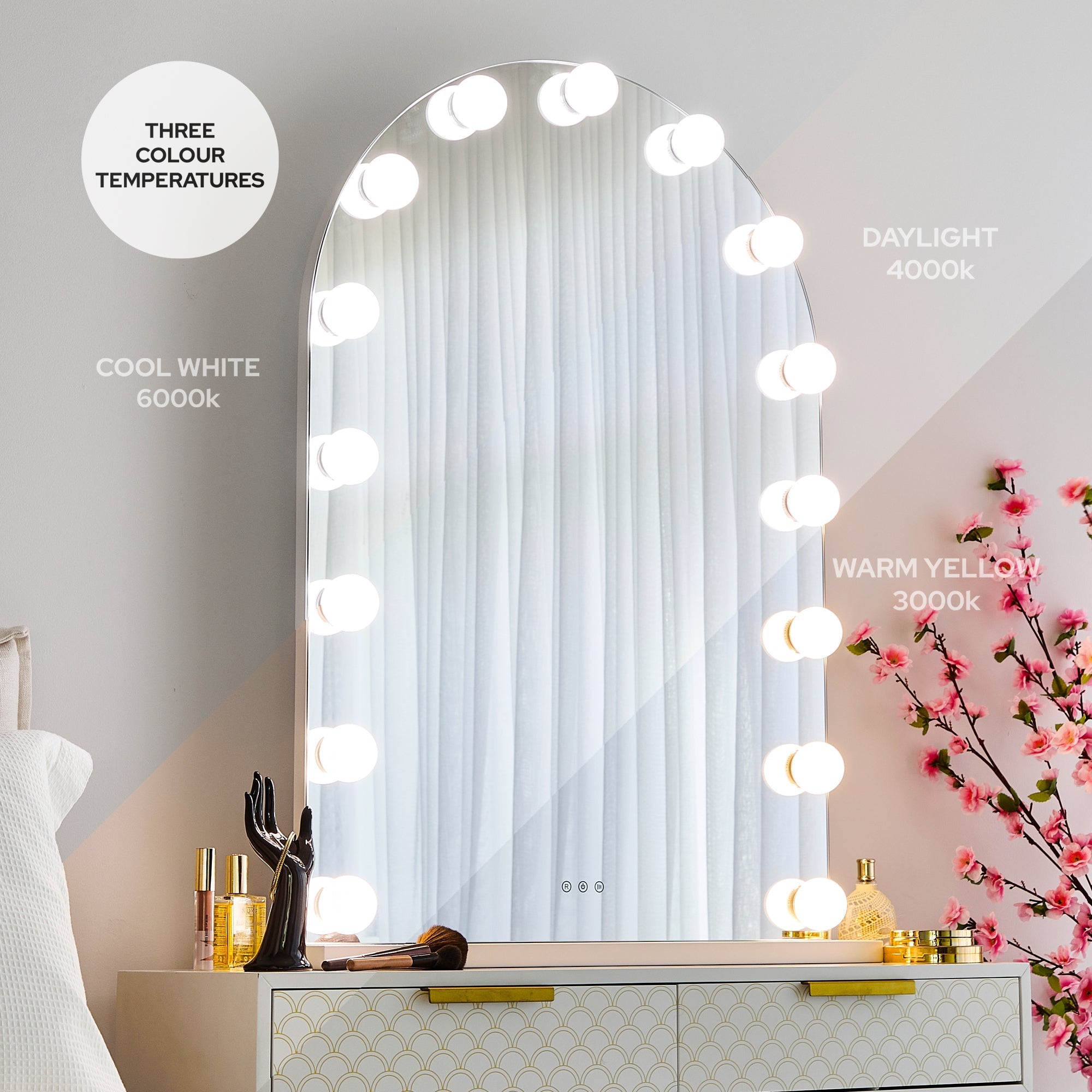 LED 102cm Large Arched Vanity Mirror