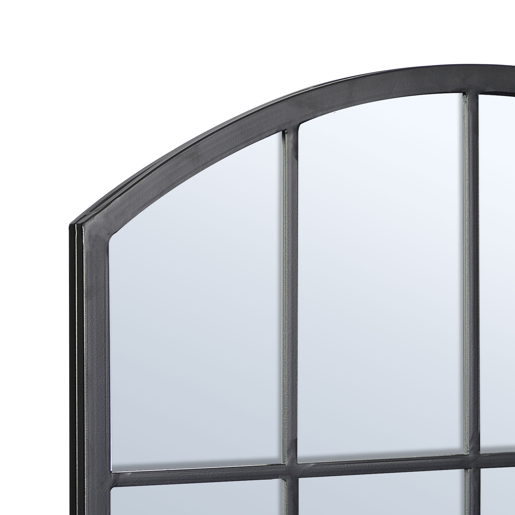 Marais 80cm Arch Top Iron Indoor Outdoor Mirror Black