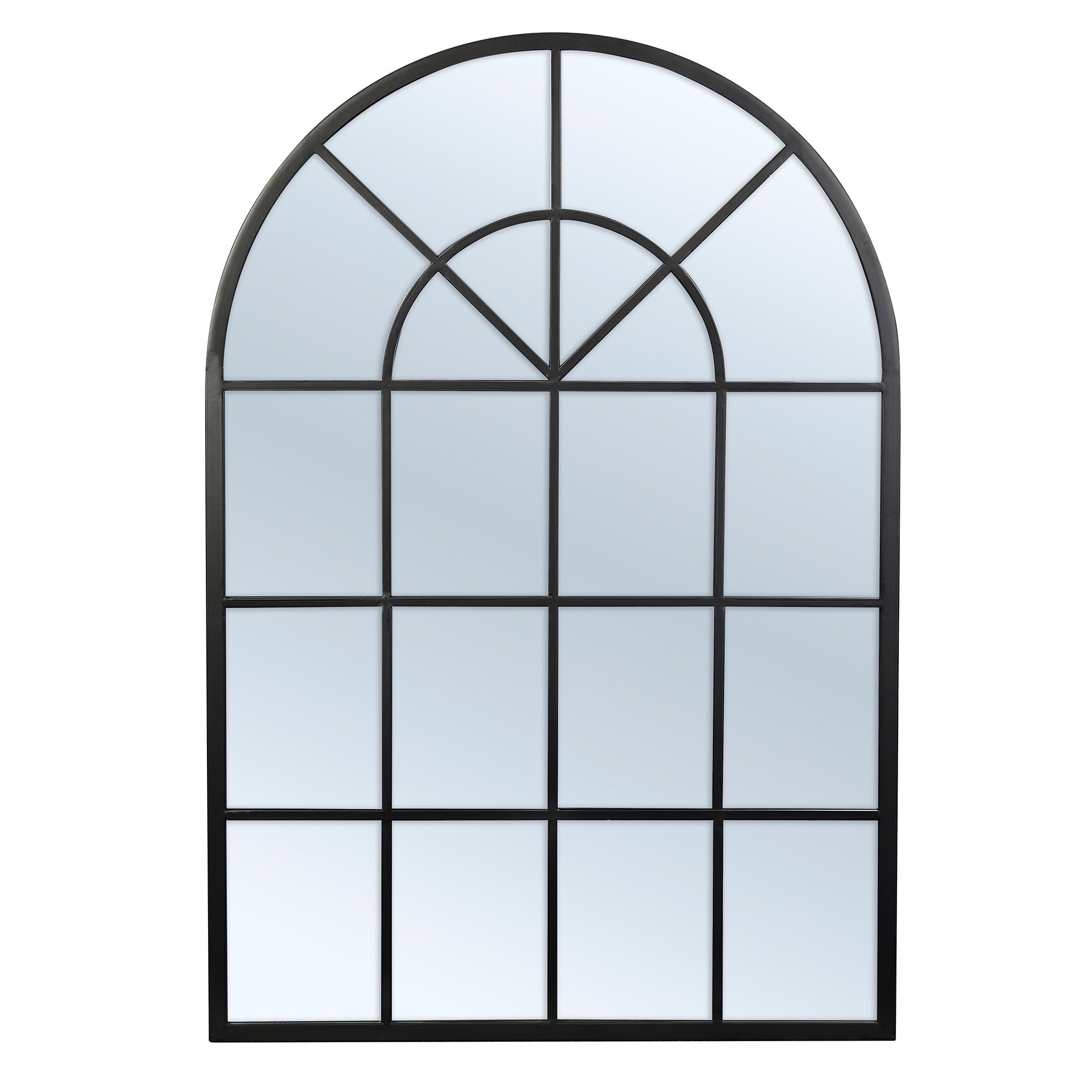 Grace 135cm Large Arch Iron Indoor Outdoor Mirror Black