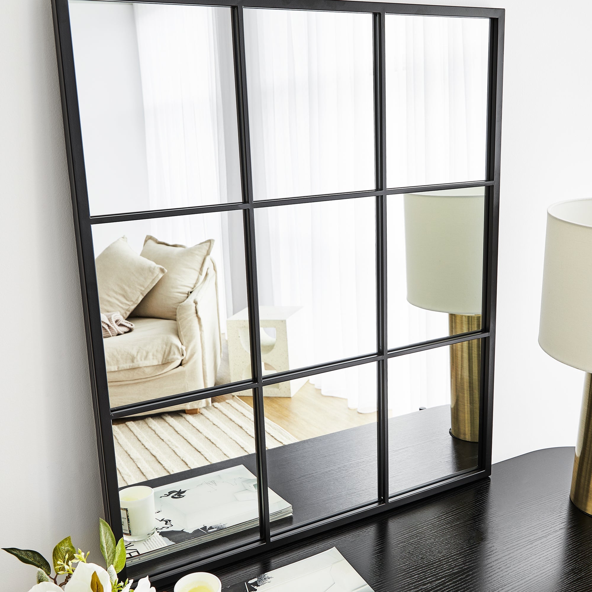 Sophia 70cm Rectangle Mirror Black