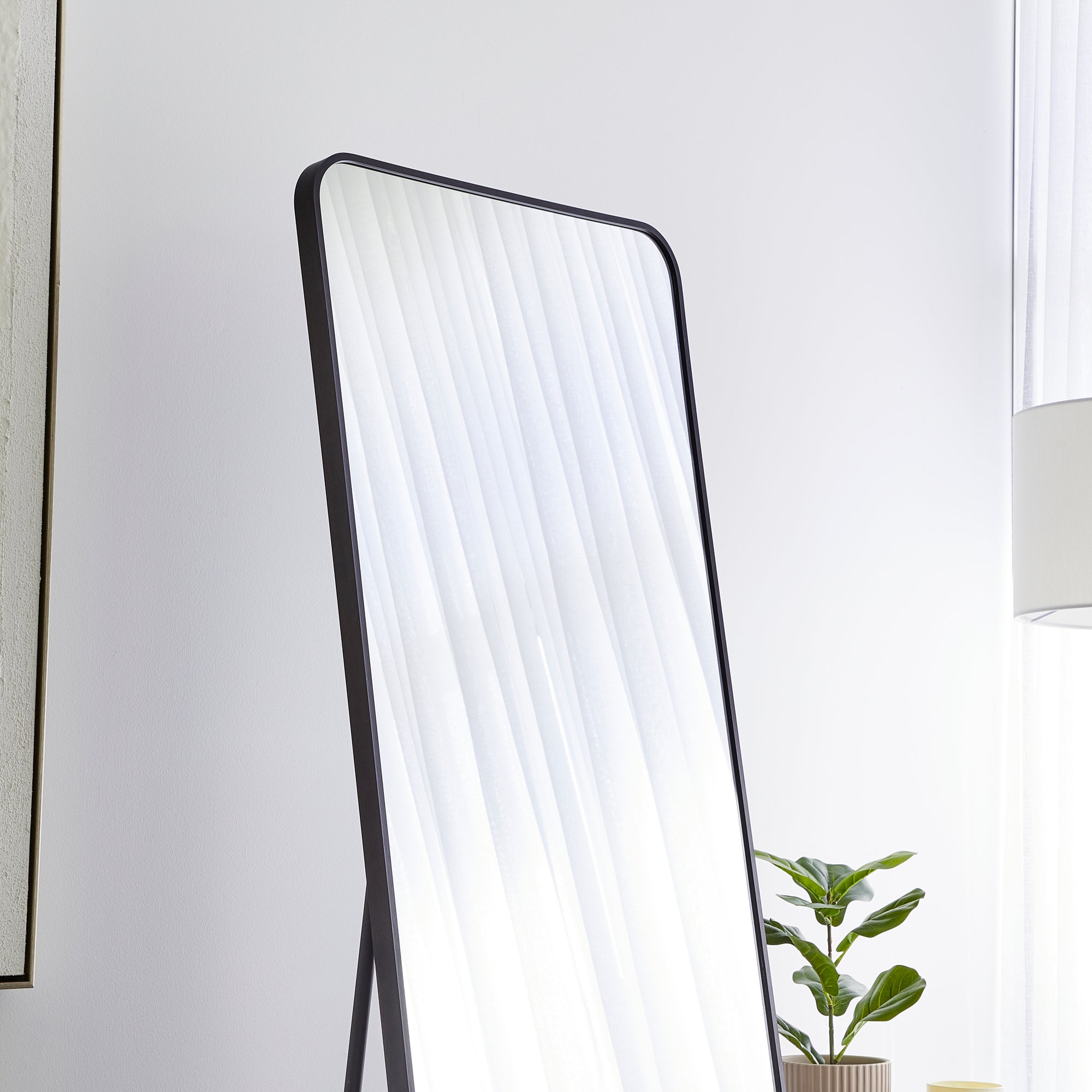 Elle 165cm Rectangle Standing Full Length Mirror Black