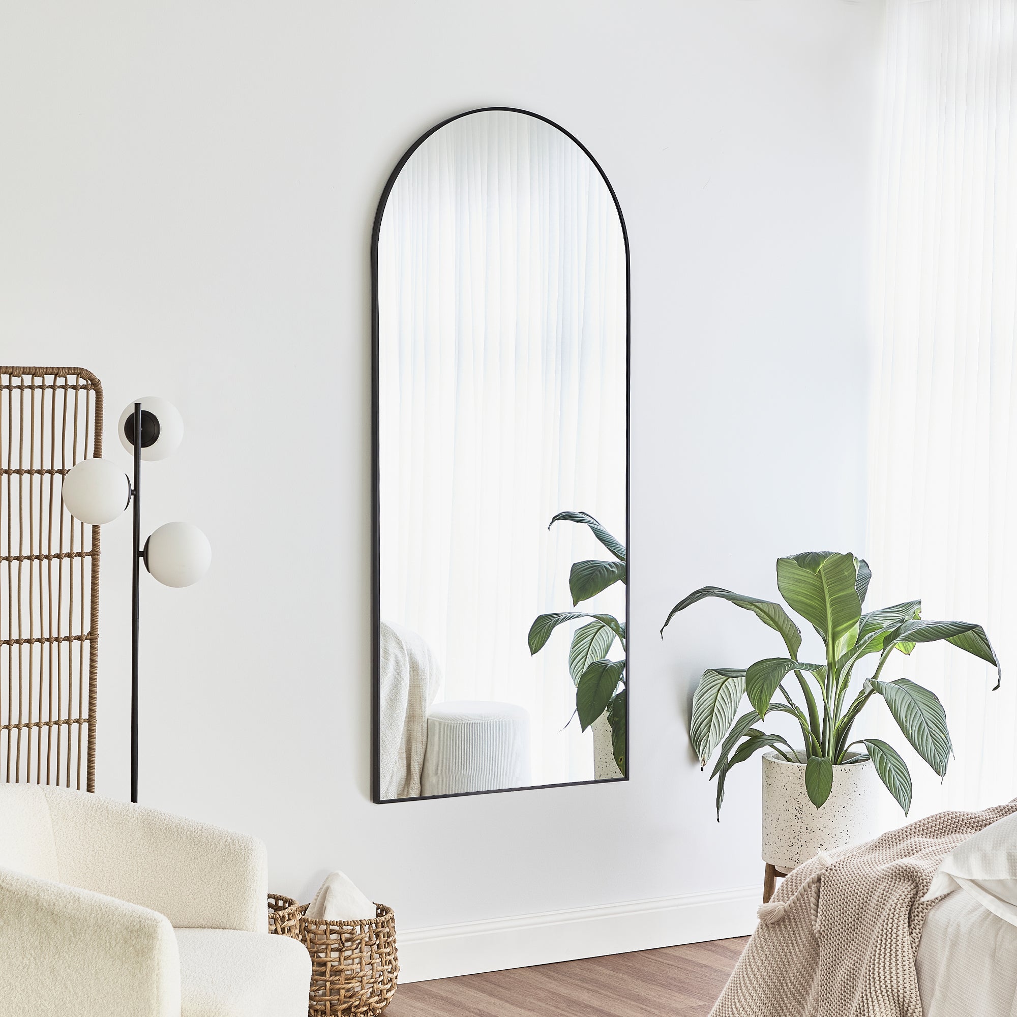 Cindy XL 180cm Arch Mirror Black