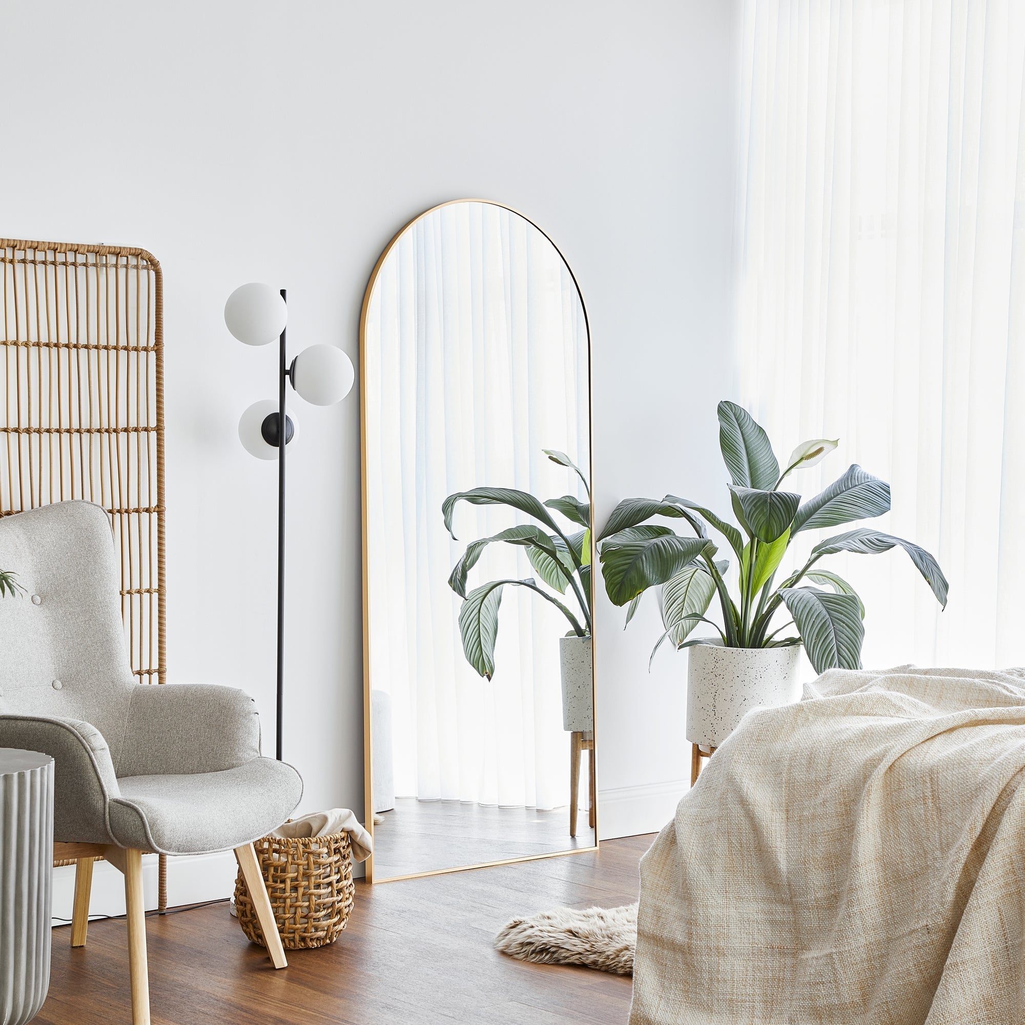 Cindy XL 180cm Arch Mirror Gold